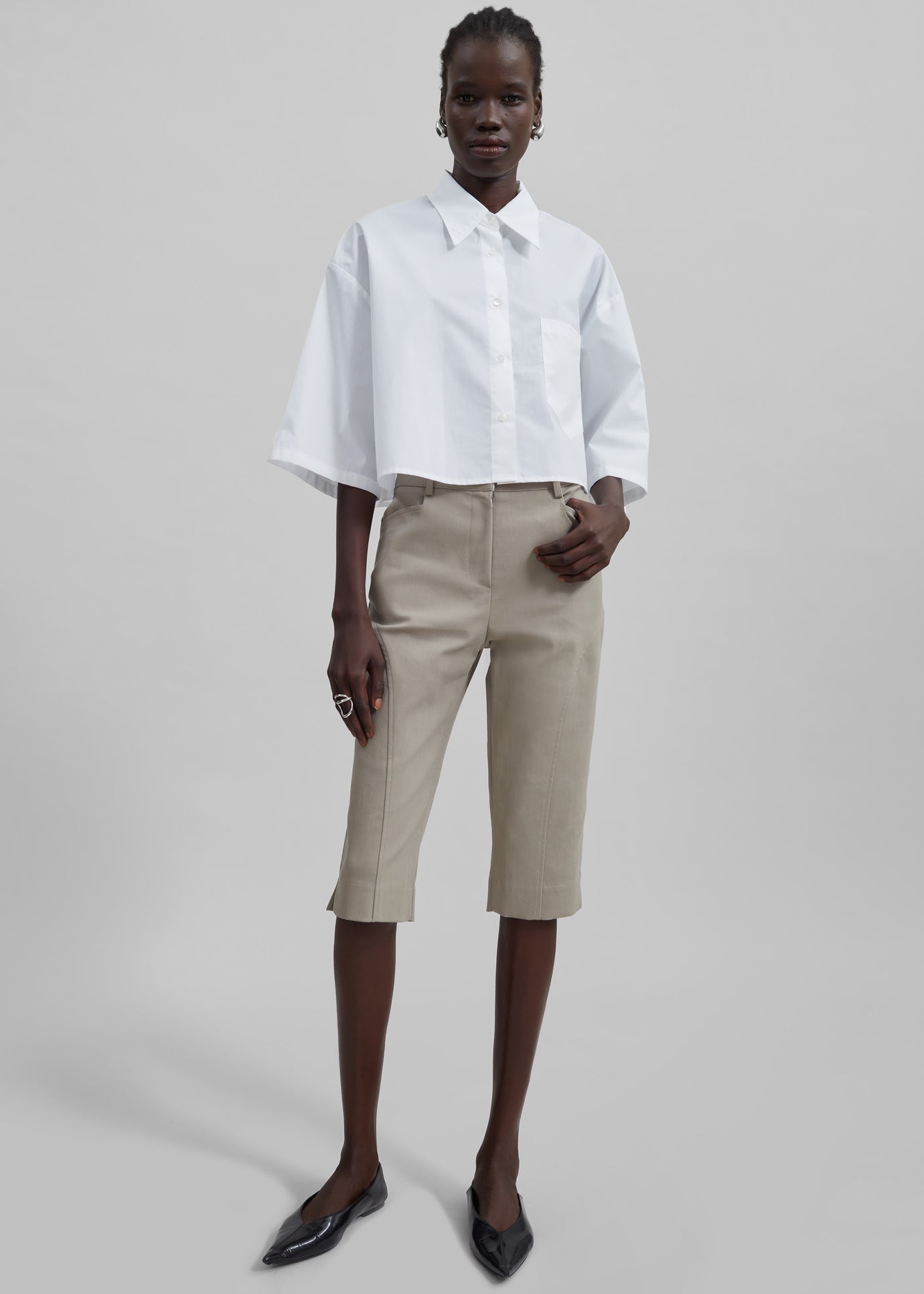 Odem Cropped Shirt - White