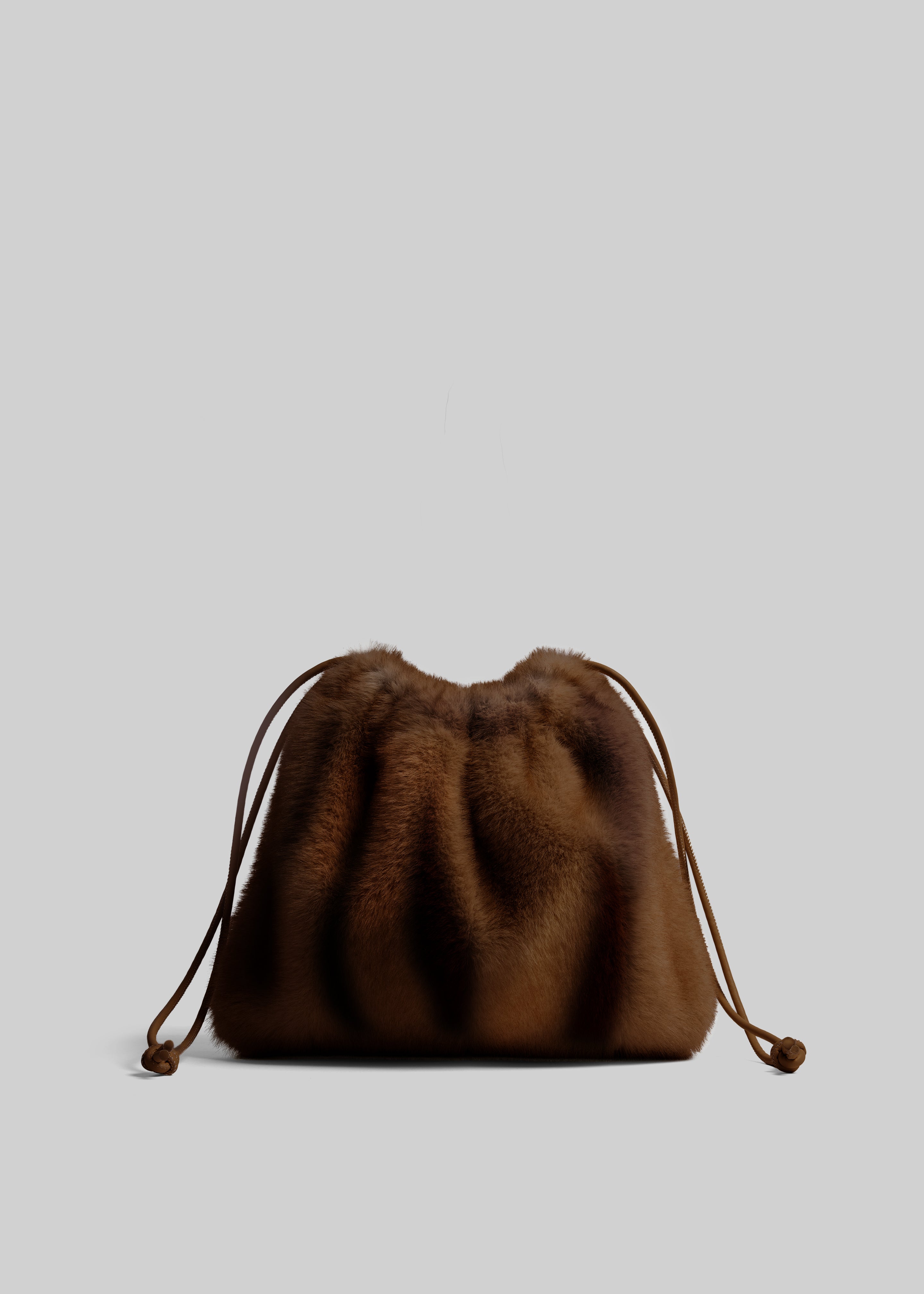 Morgan Faux Fur Small Pouch - Brown – The Frankie Shop