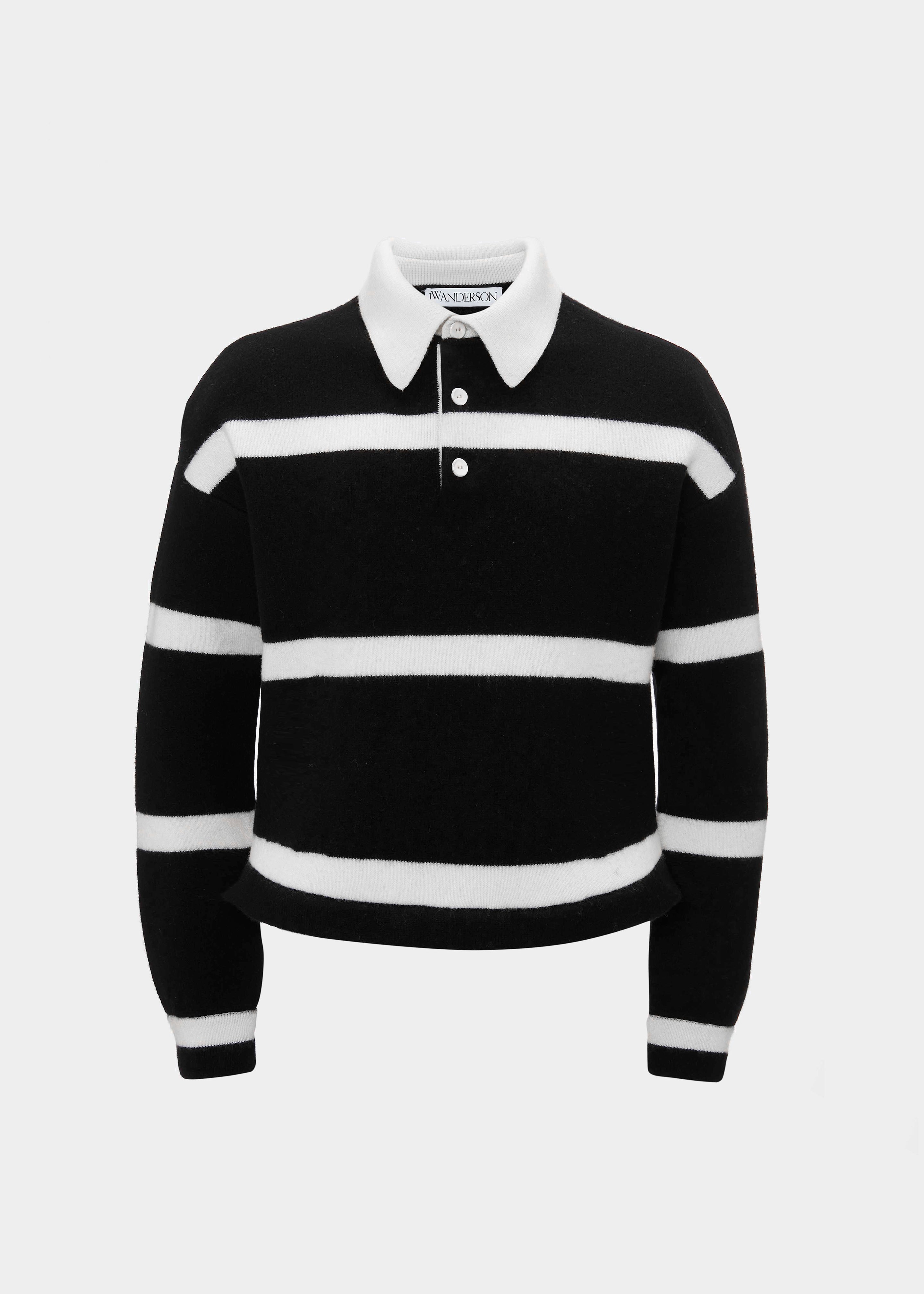 JW Anderson Structured Polo Top - Black - 7