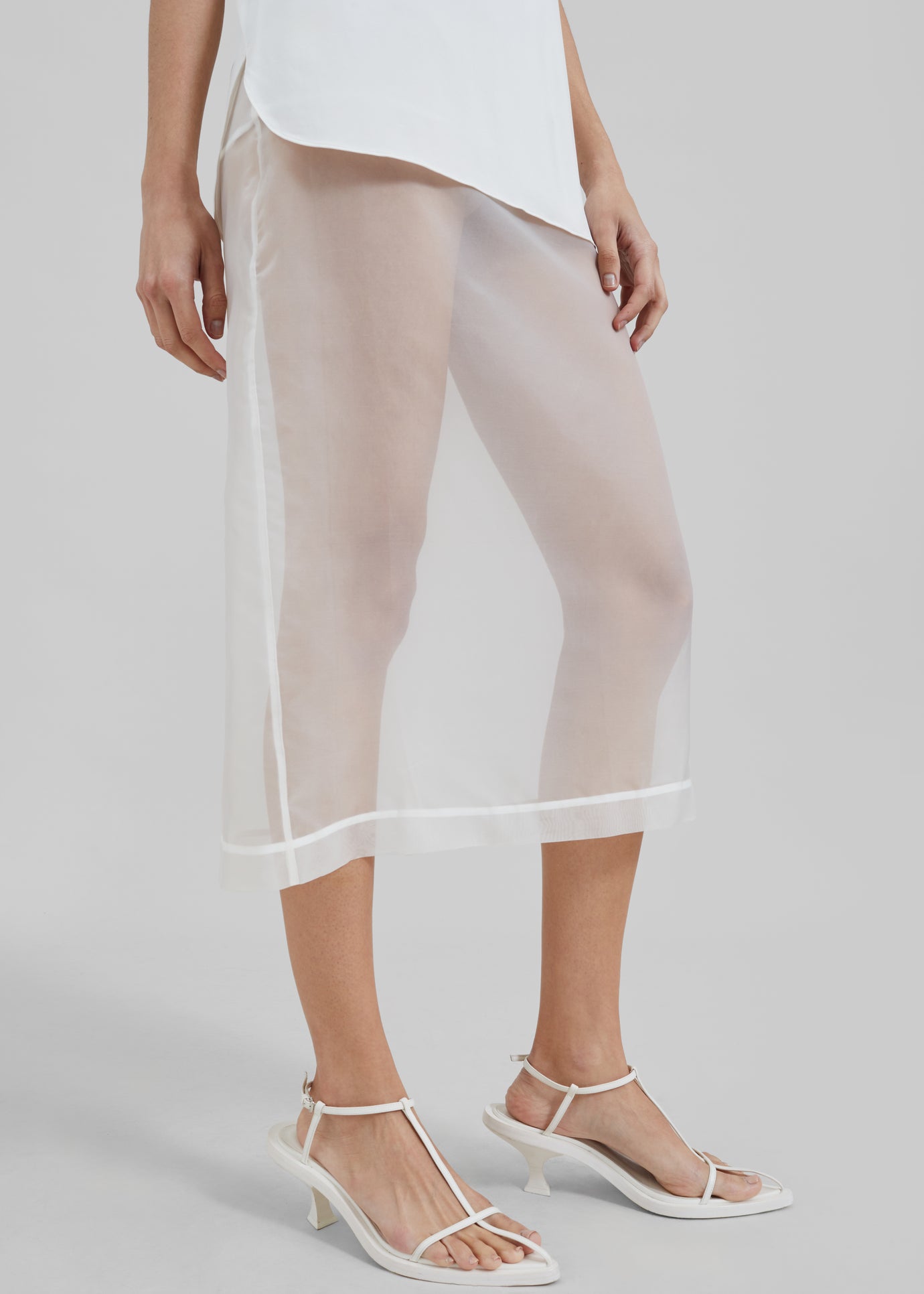 Peri Sheer Midi Skirt - White