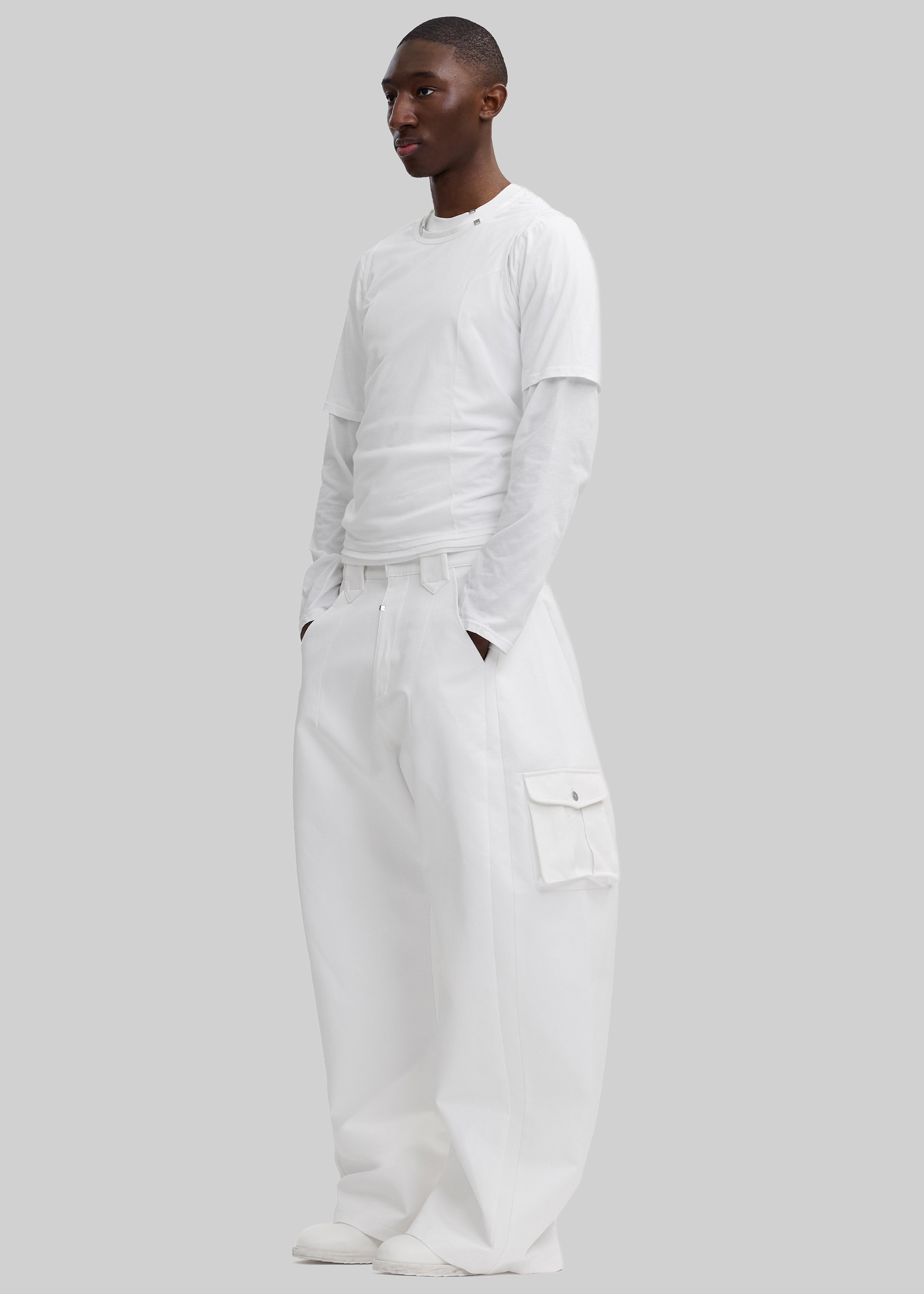 Pieces Uniques Le Cargo Pants Emin - White Wash – The Frankie Shop