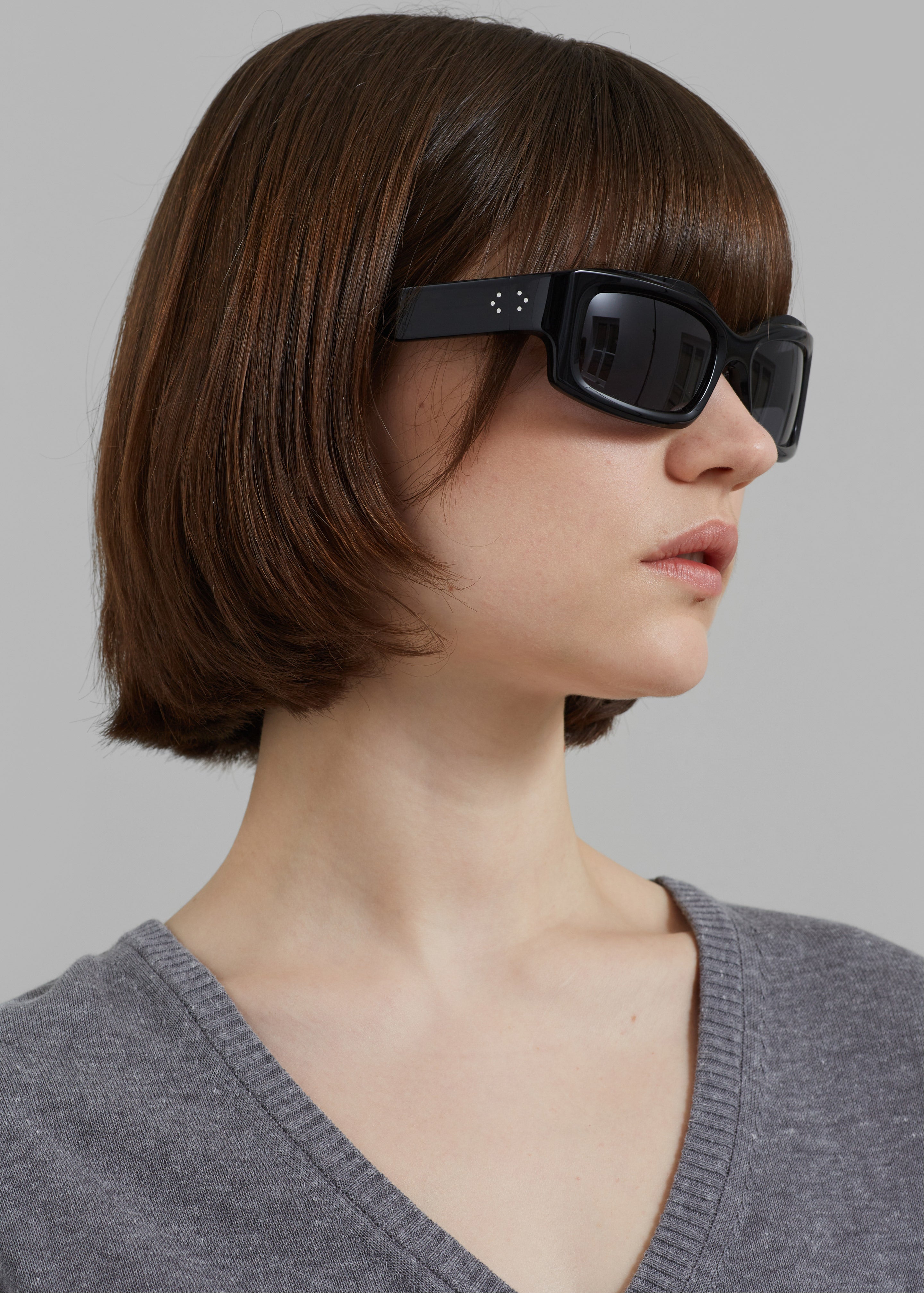 Port Tanger Addis Sunglasses - Black Acetate/Black Lens - 6