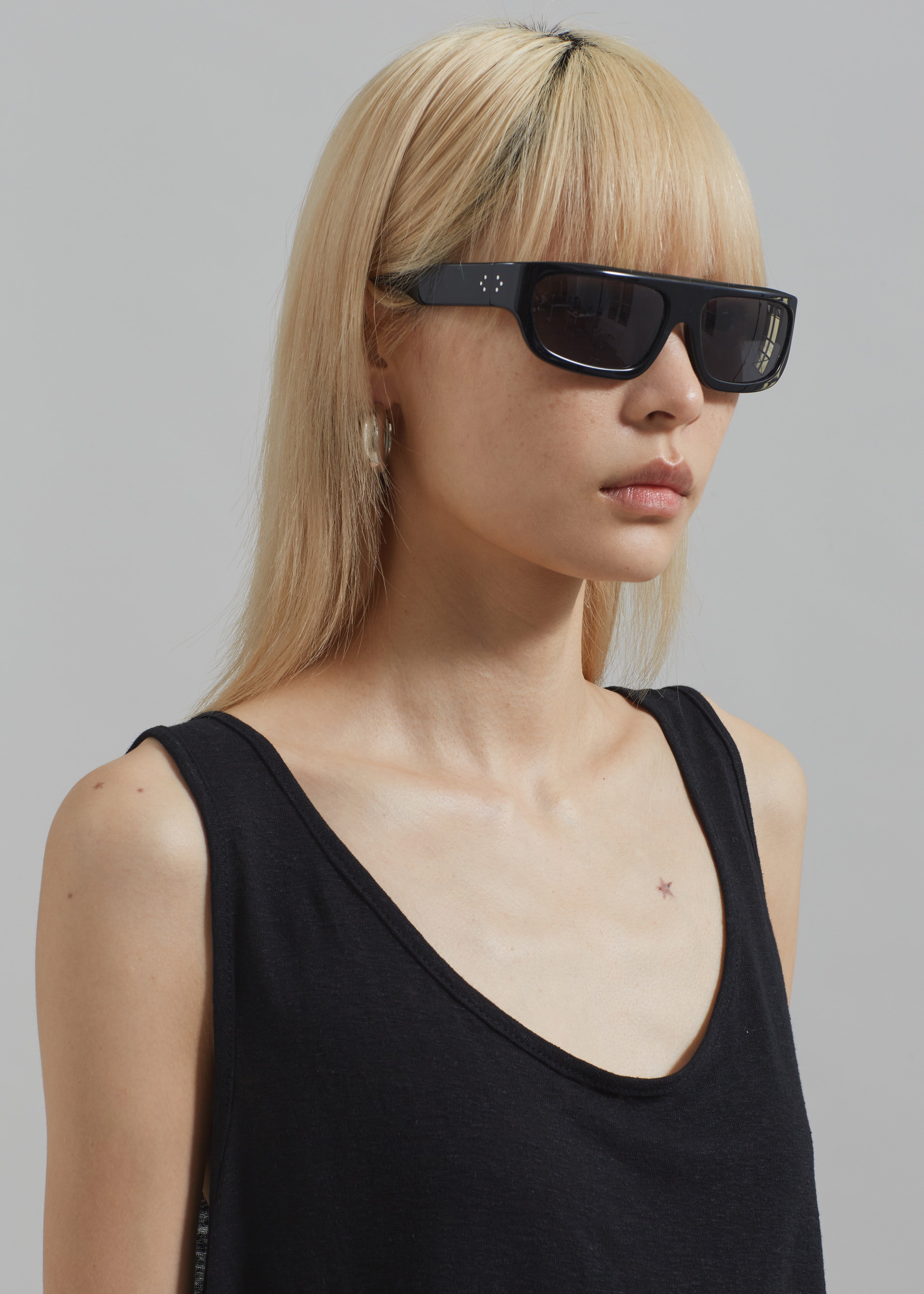 Port Tanger Bodi Sunglasses  - Black Acetate/Black Lens - 6