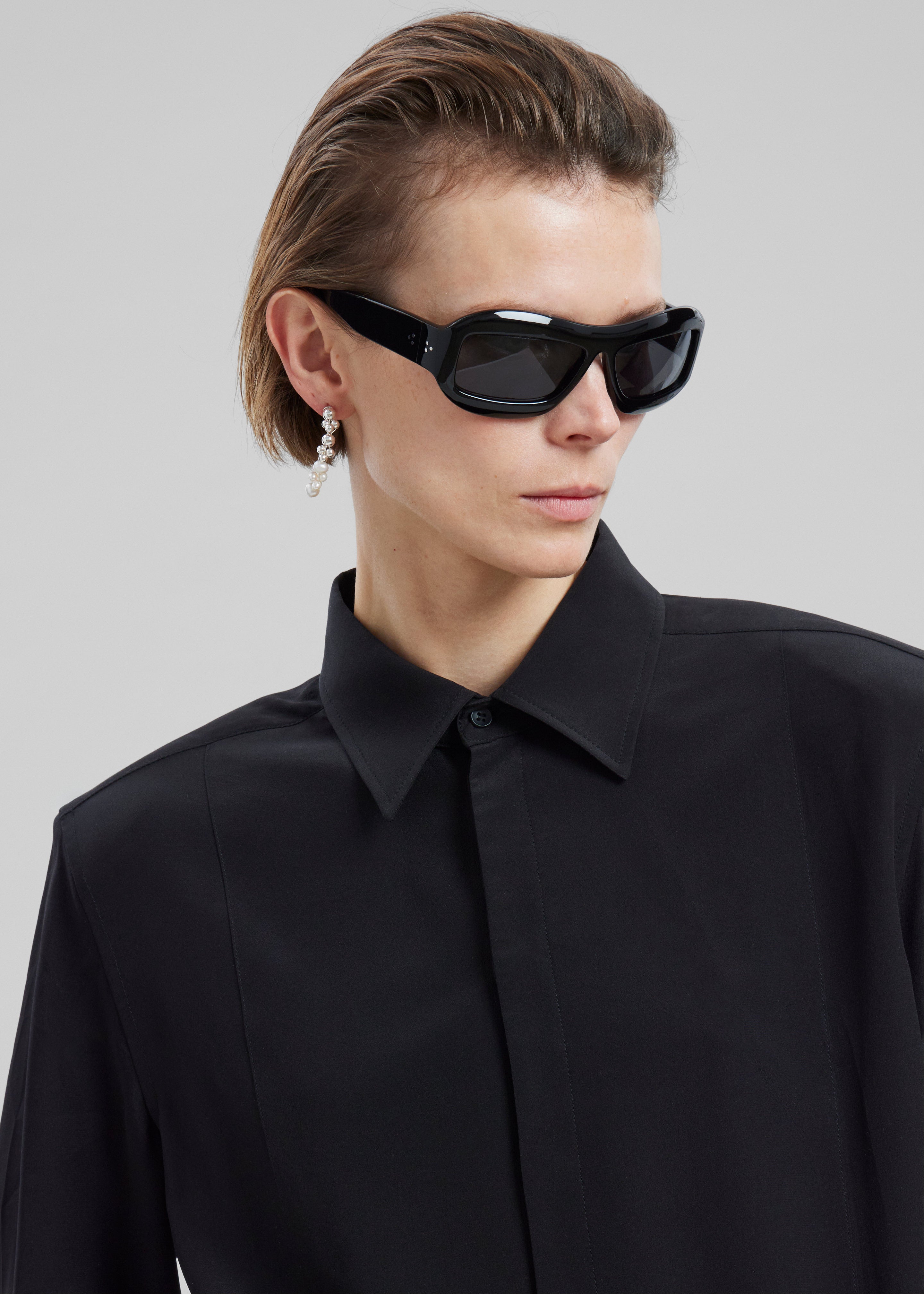 Port Tanger Zarin Sunglasses - Black Acetate/Black Lens - 7