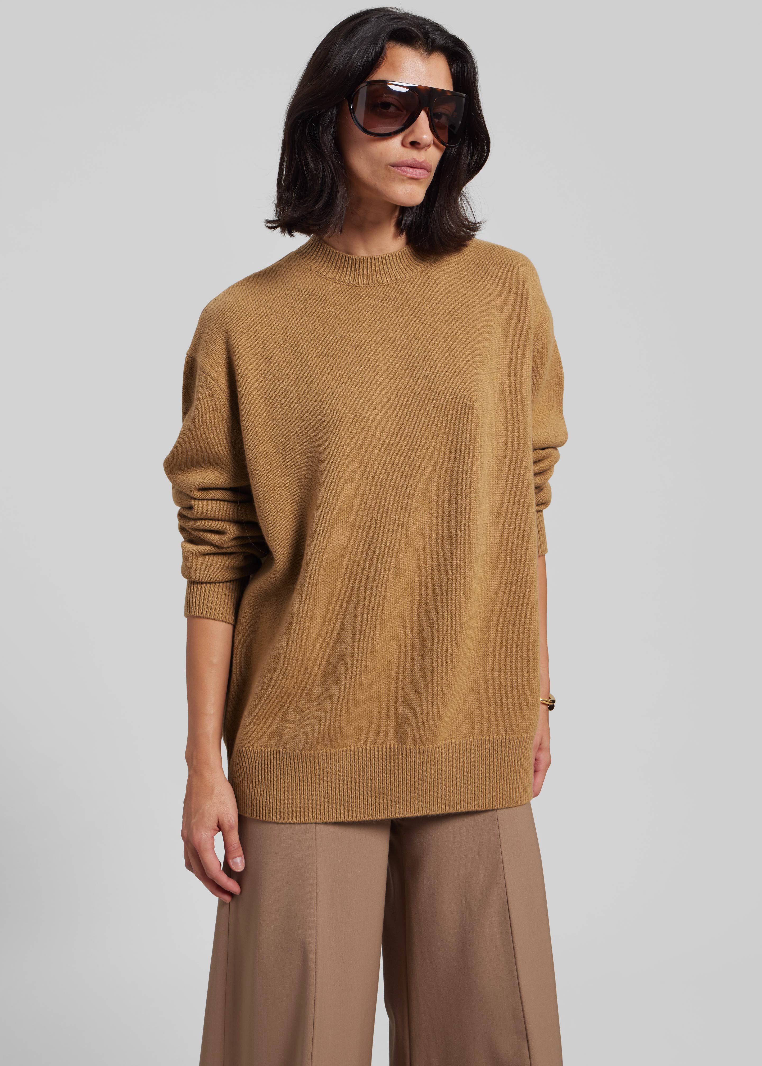 Quinton Crew Neck Sweater - Camel – The Frankie Shop