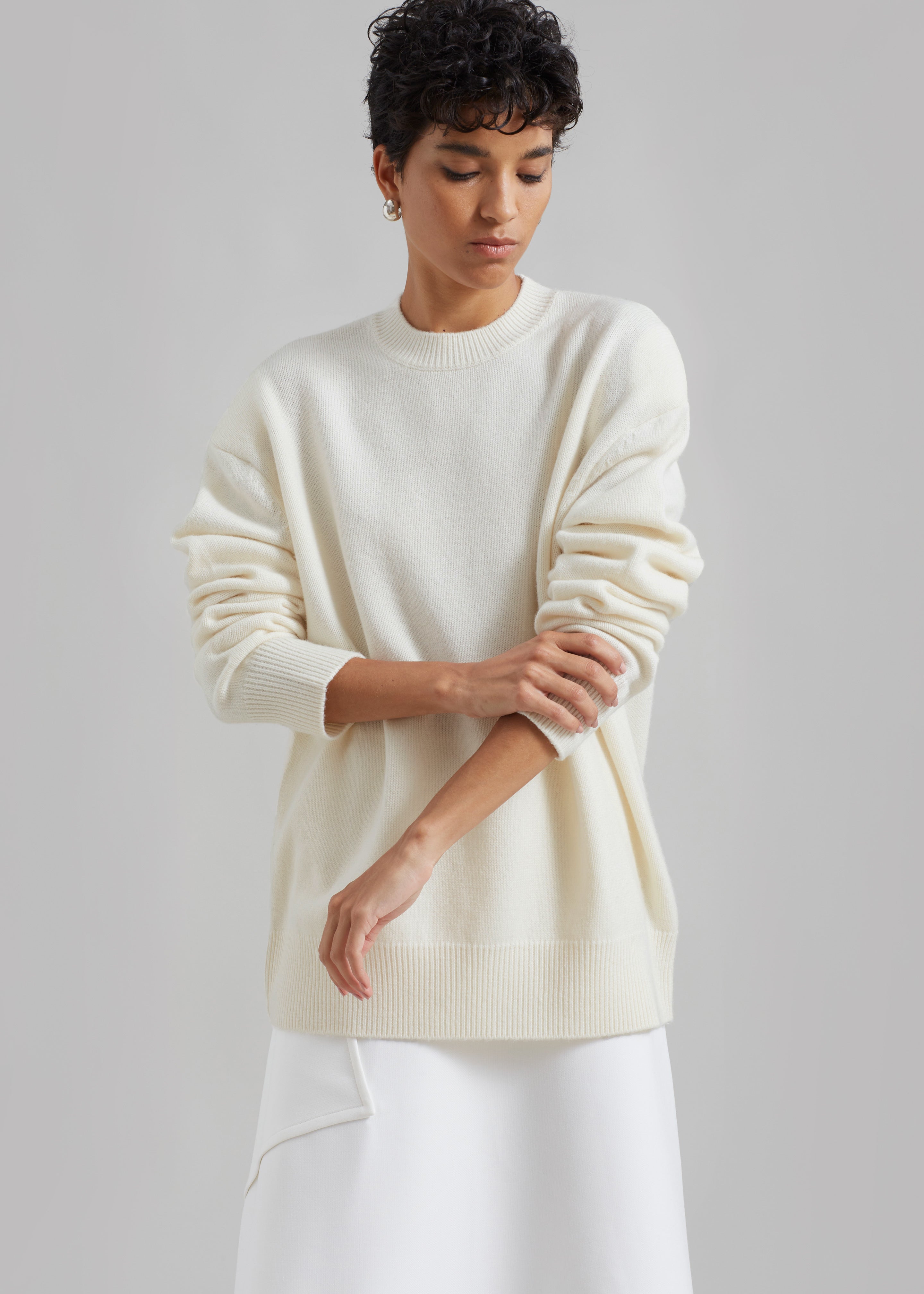 Rafaela Padded Knit Sweater - Ivory - 6