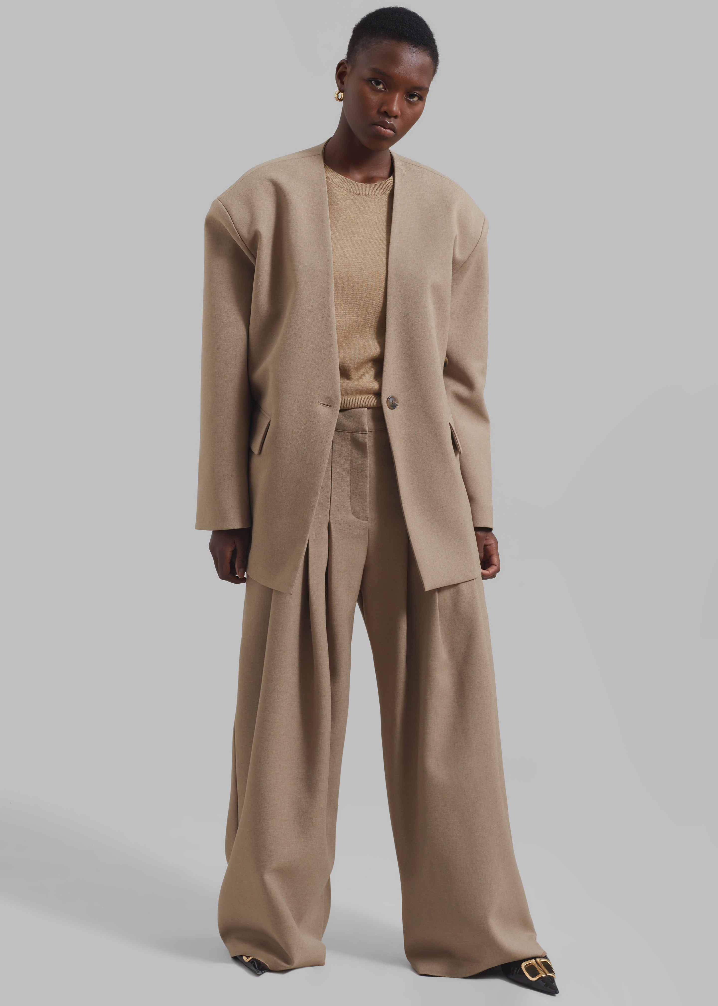 Regina Pleated Trousers - Camel