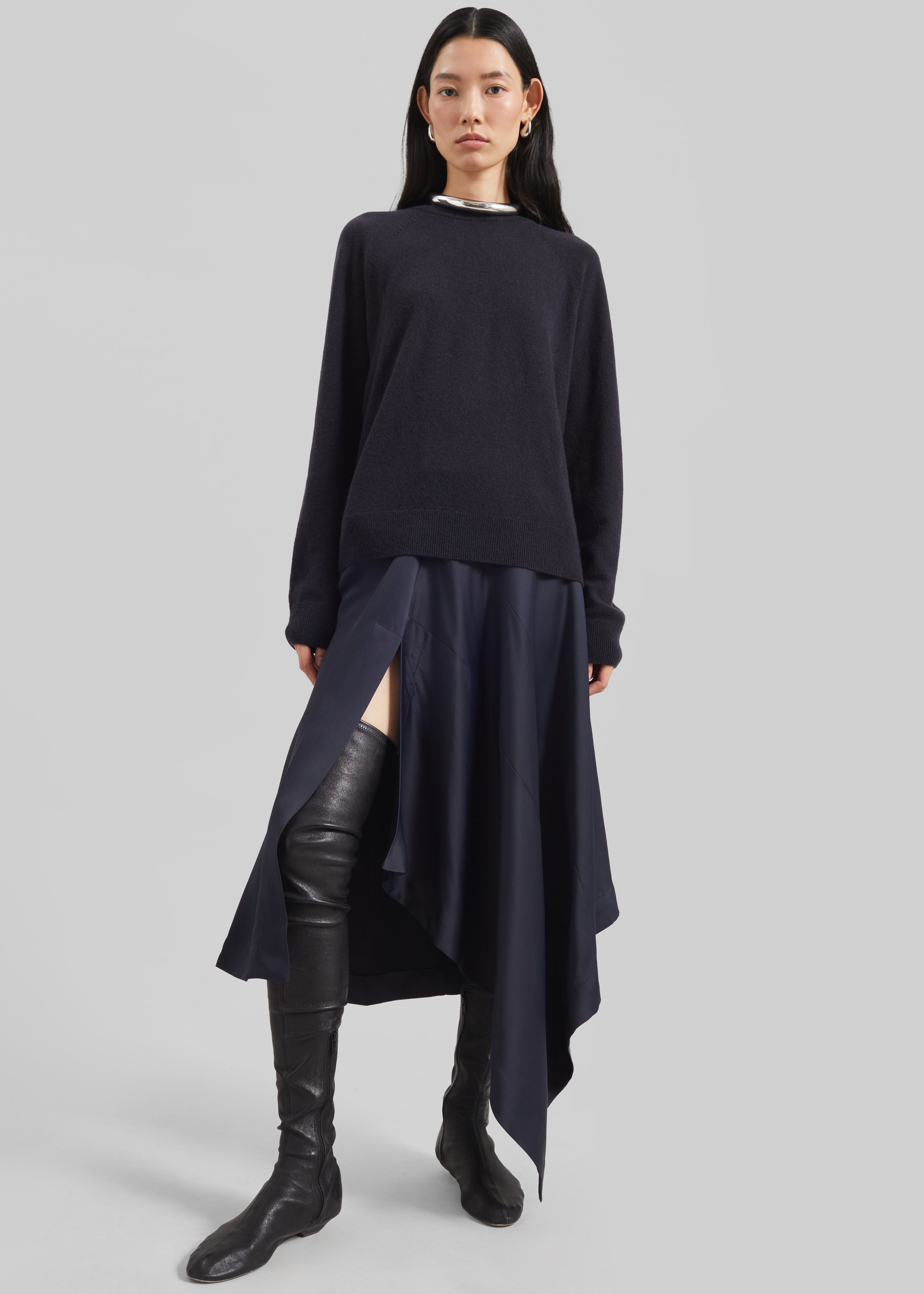 Remain Draped Skirt - Blue Graphite – The Frankie Shop