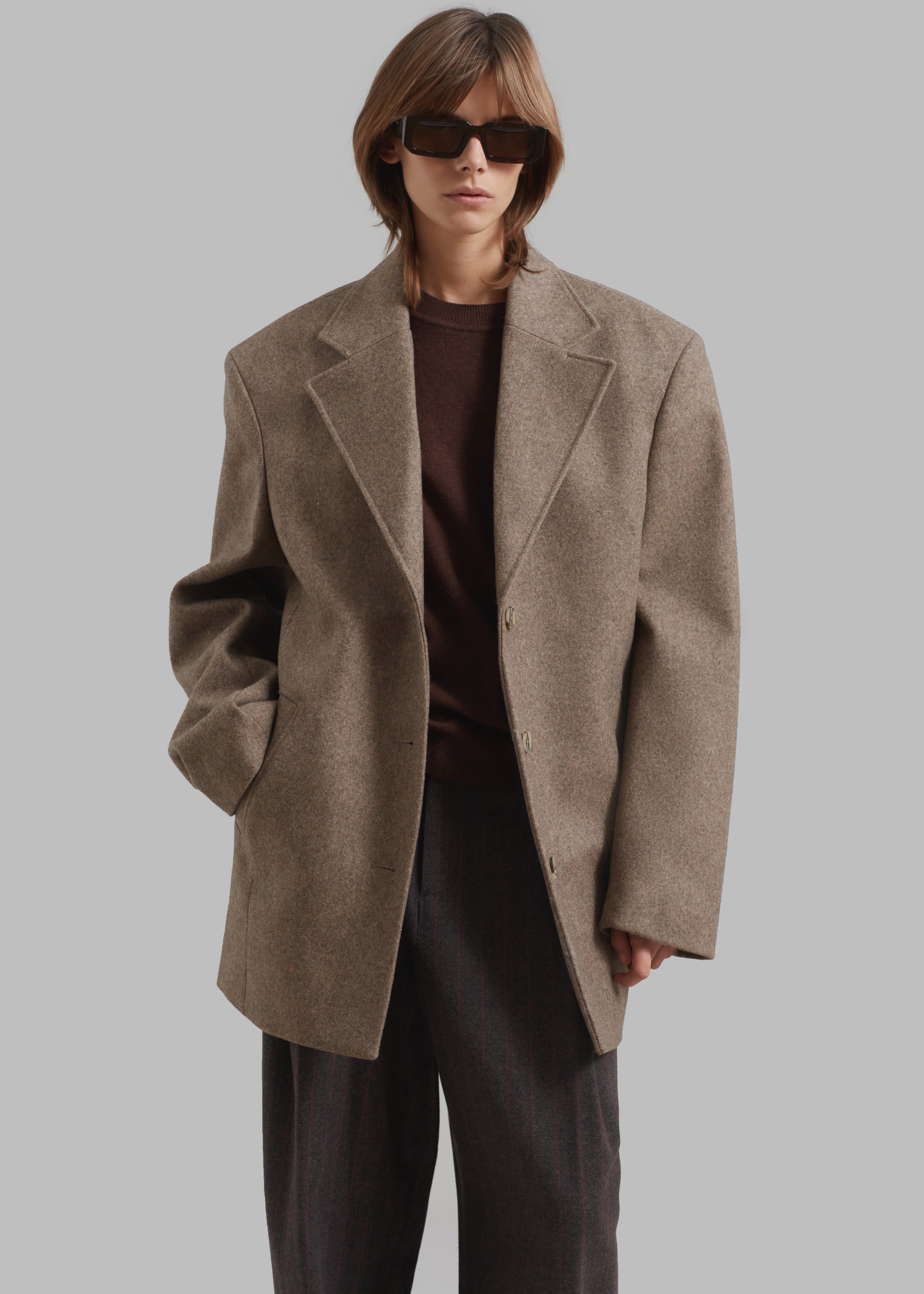 REMAIN Wool Boxy Jacket - Otter – The Frankie Shop