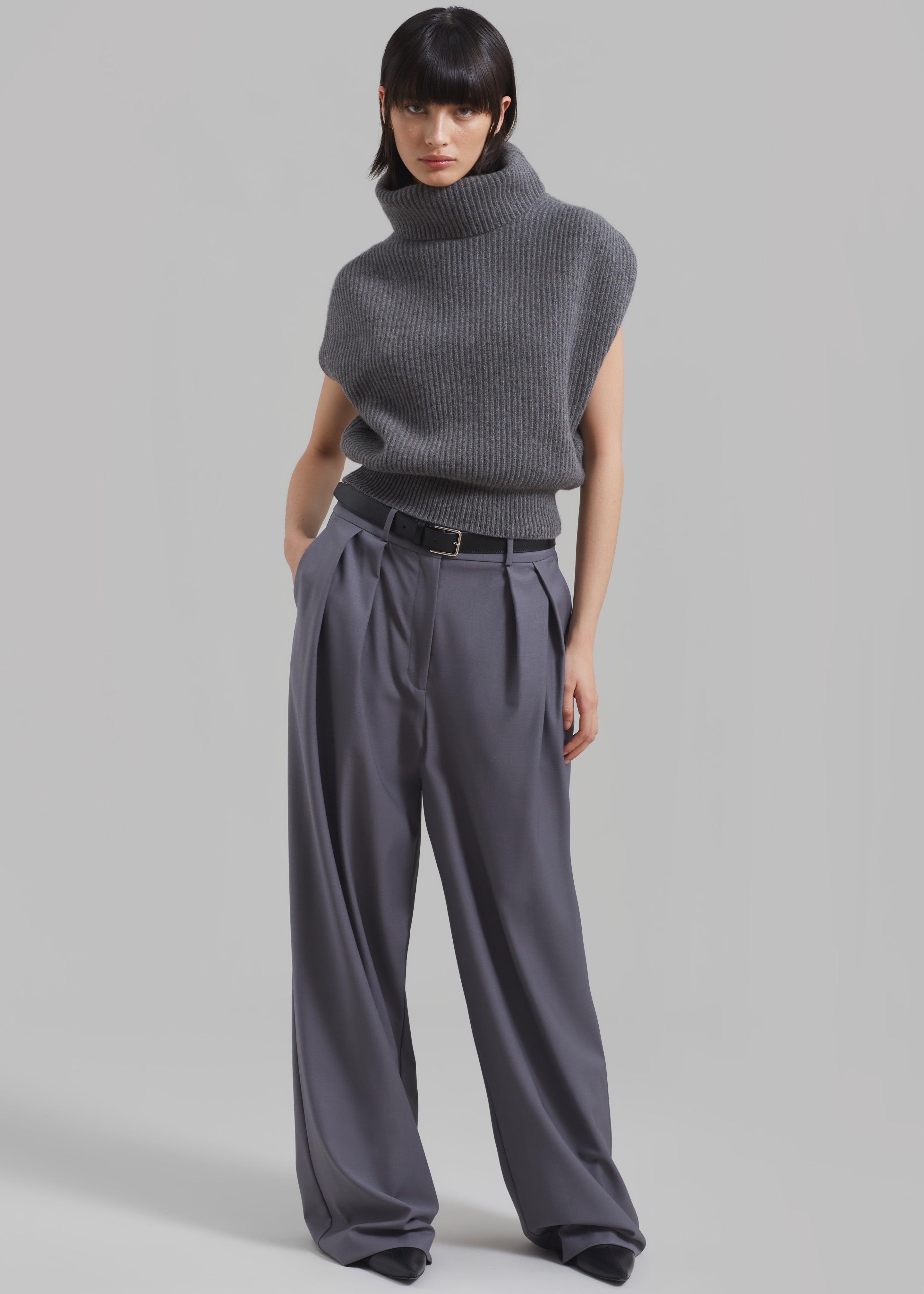 Ripley Pleated Trousers - Grey - 13