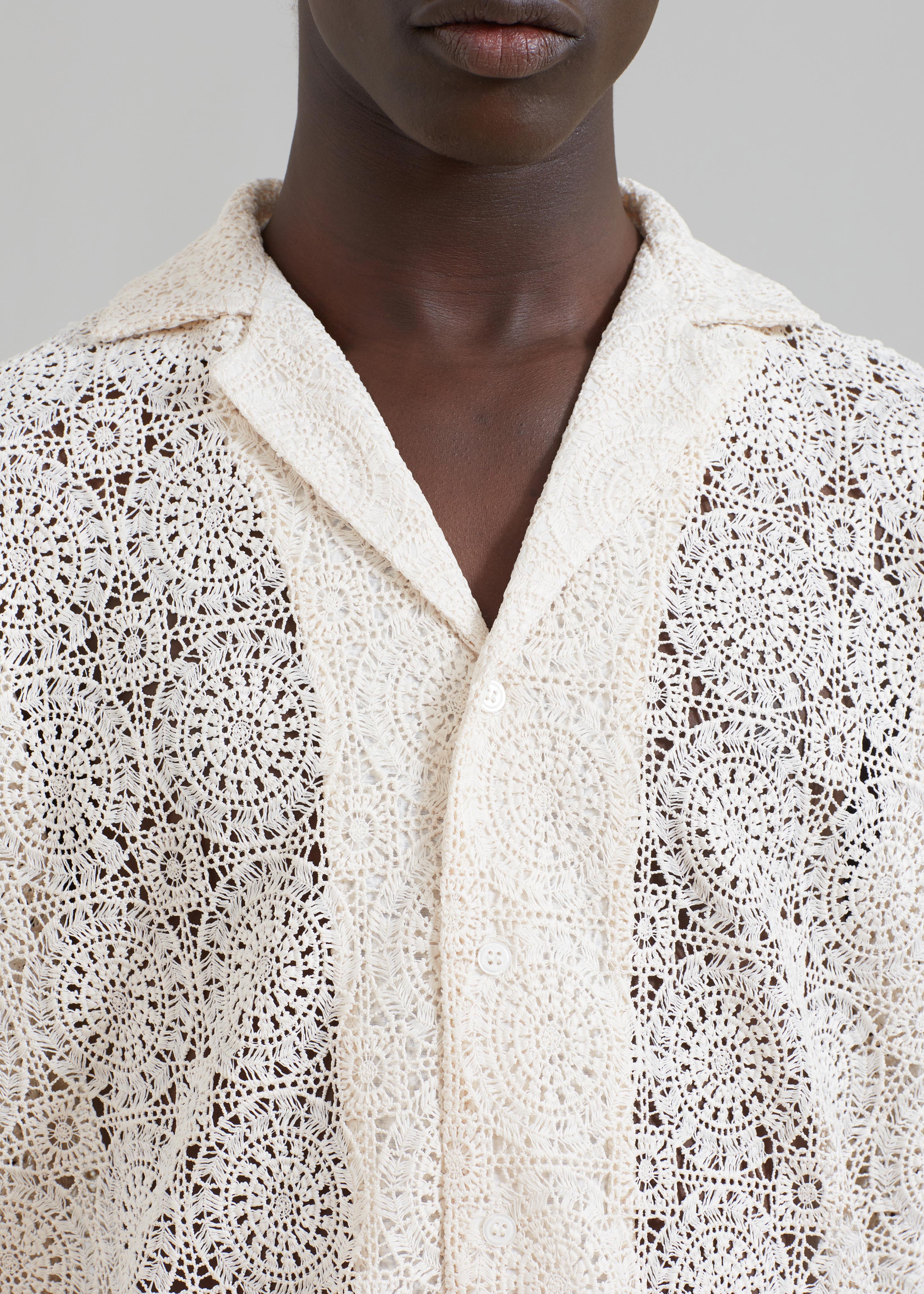 Róhe Resort Crochet Shirt - Ivory - 3