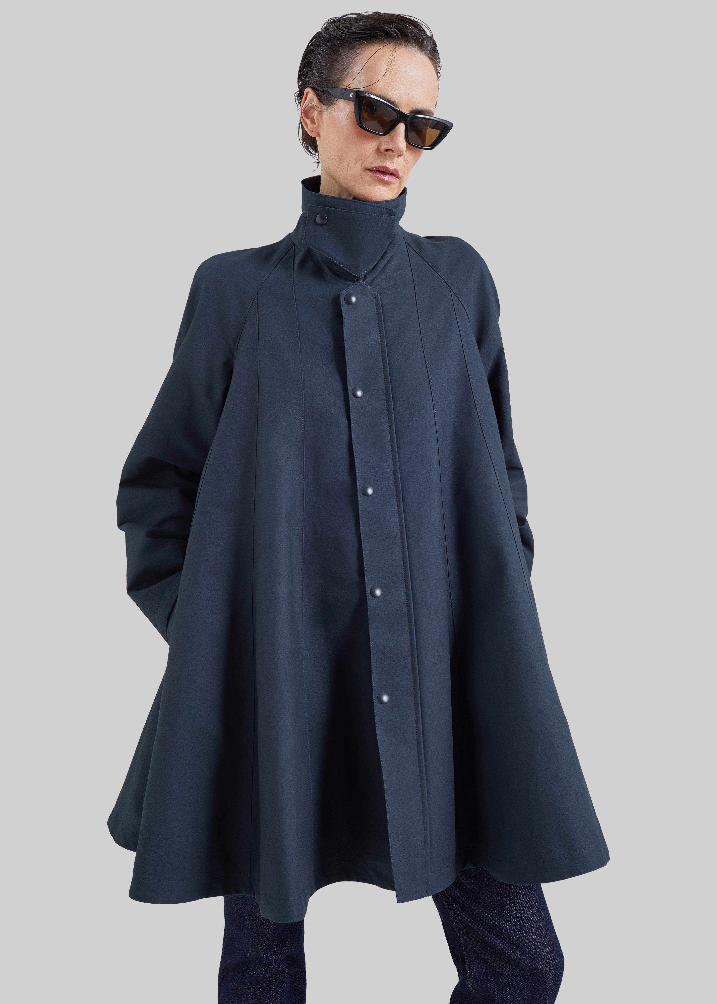 Rudy Trapeze Trench Coat - Charcoal – The Frankie Shop