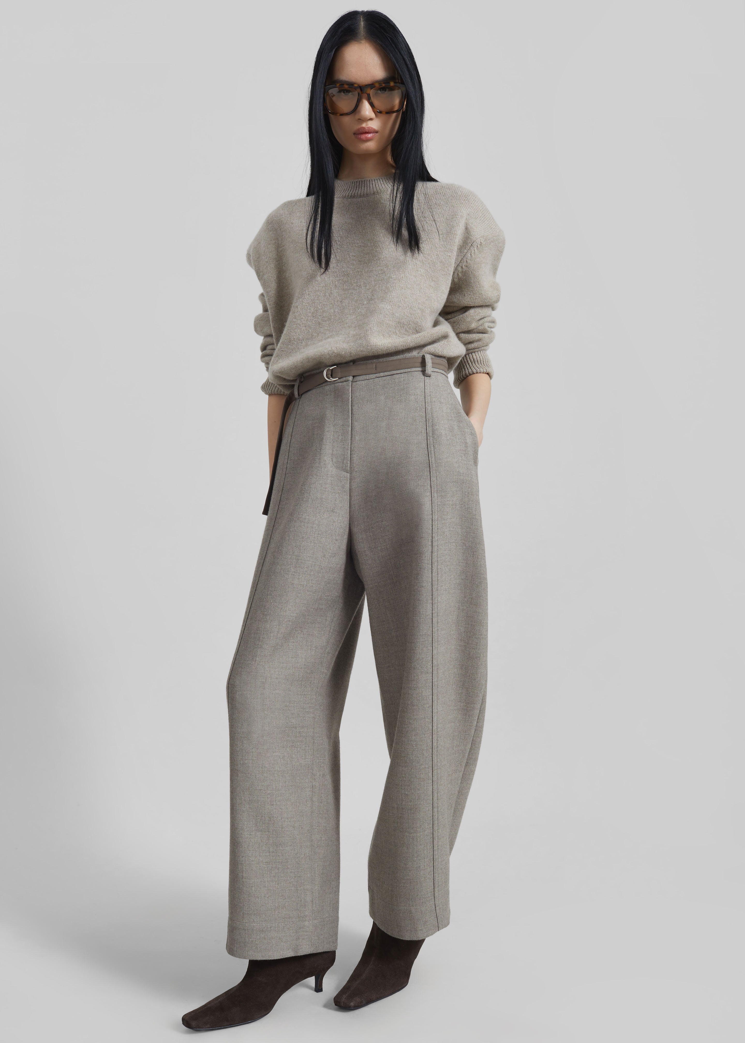 Sanve Tapered Leg Pants - Beige Melange – The Frankie Shop