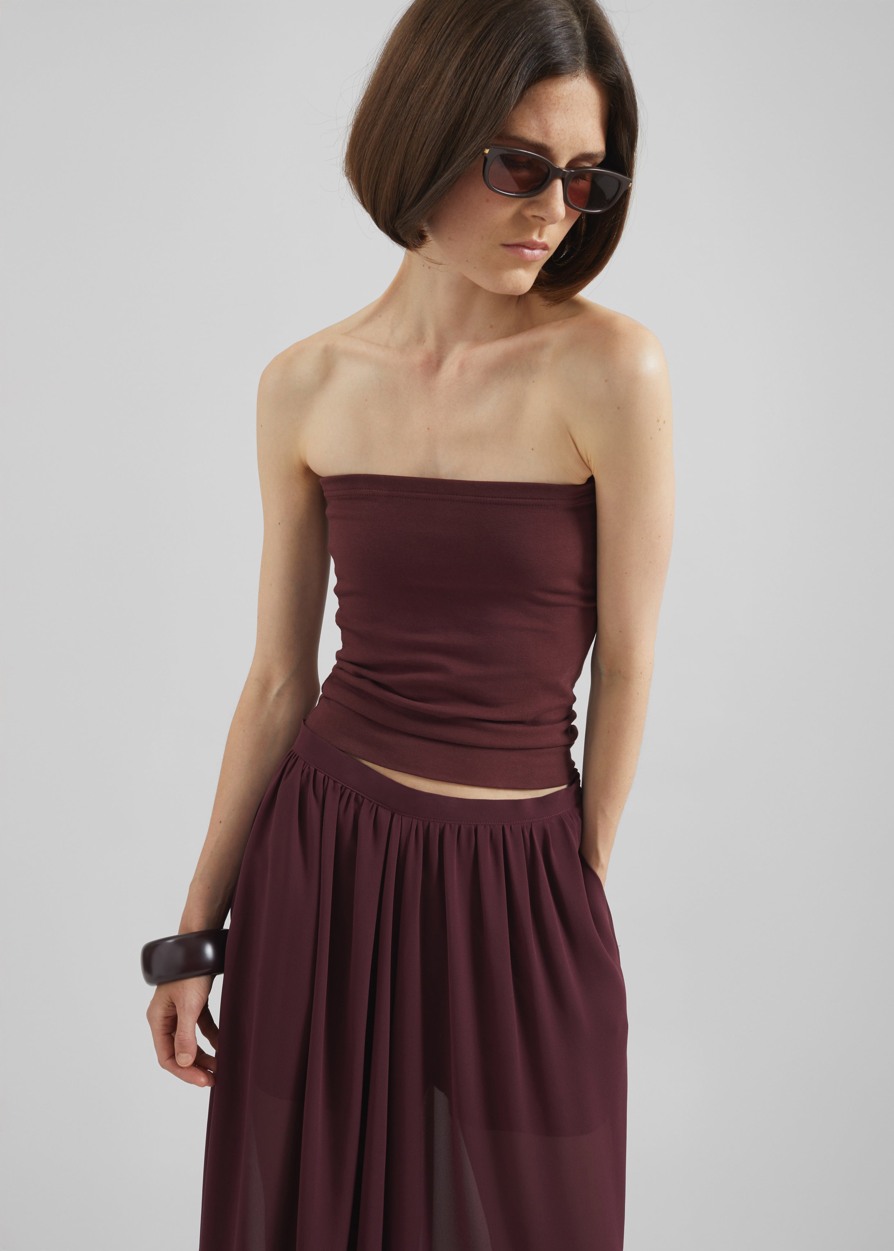 Solrae Tube Top - Burgundy The Frankie Shop Solrae Tube Top - Burgundy The Frankie Shop