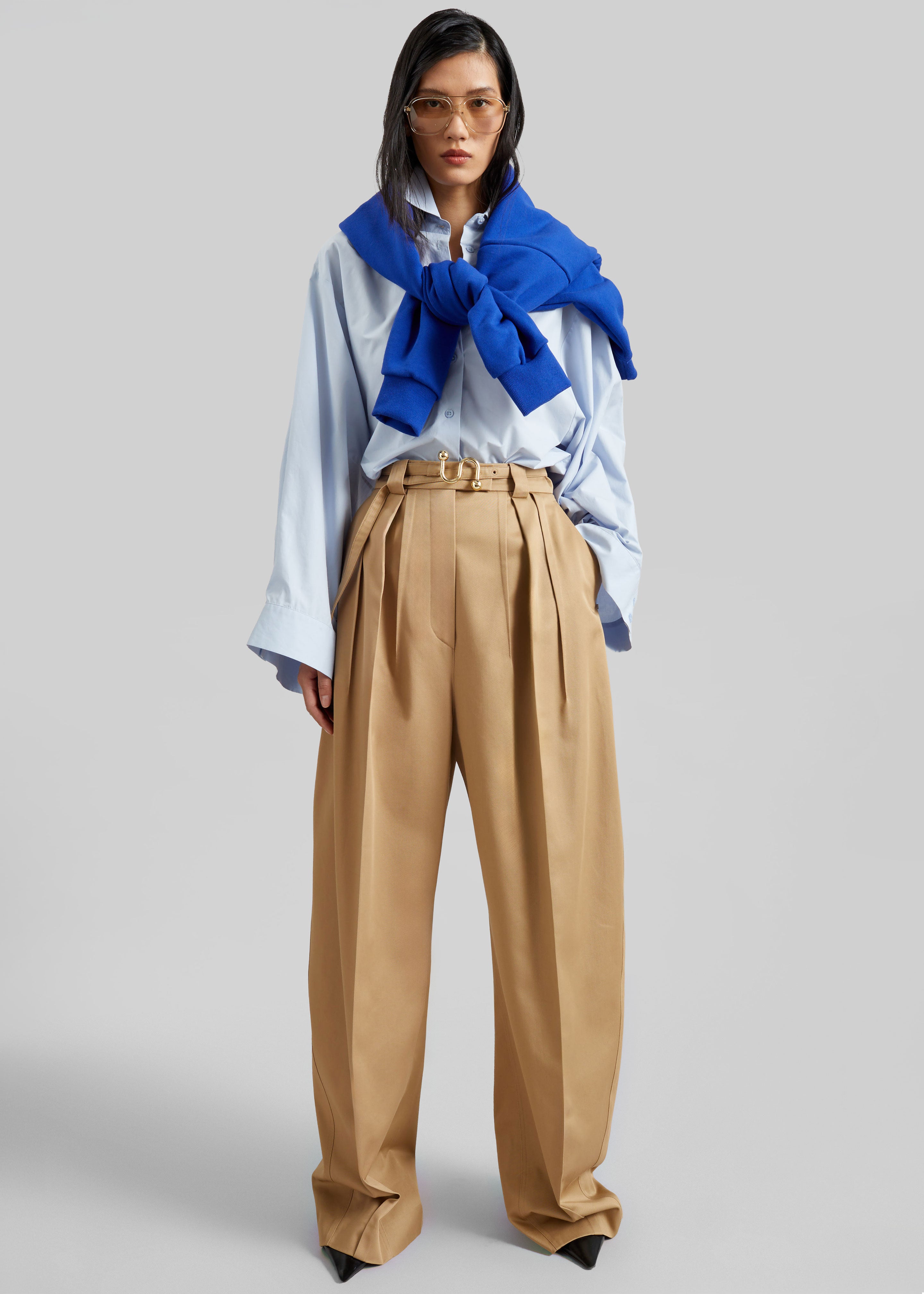Sportmax Idoneo Oversized Gabardine Trousers - Biscuit – The