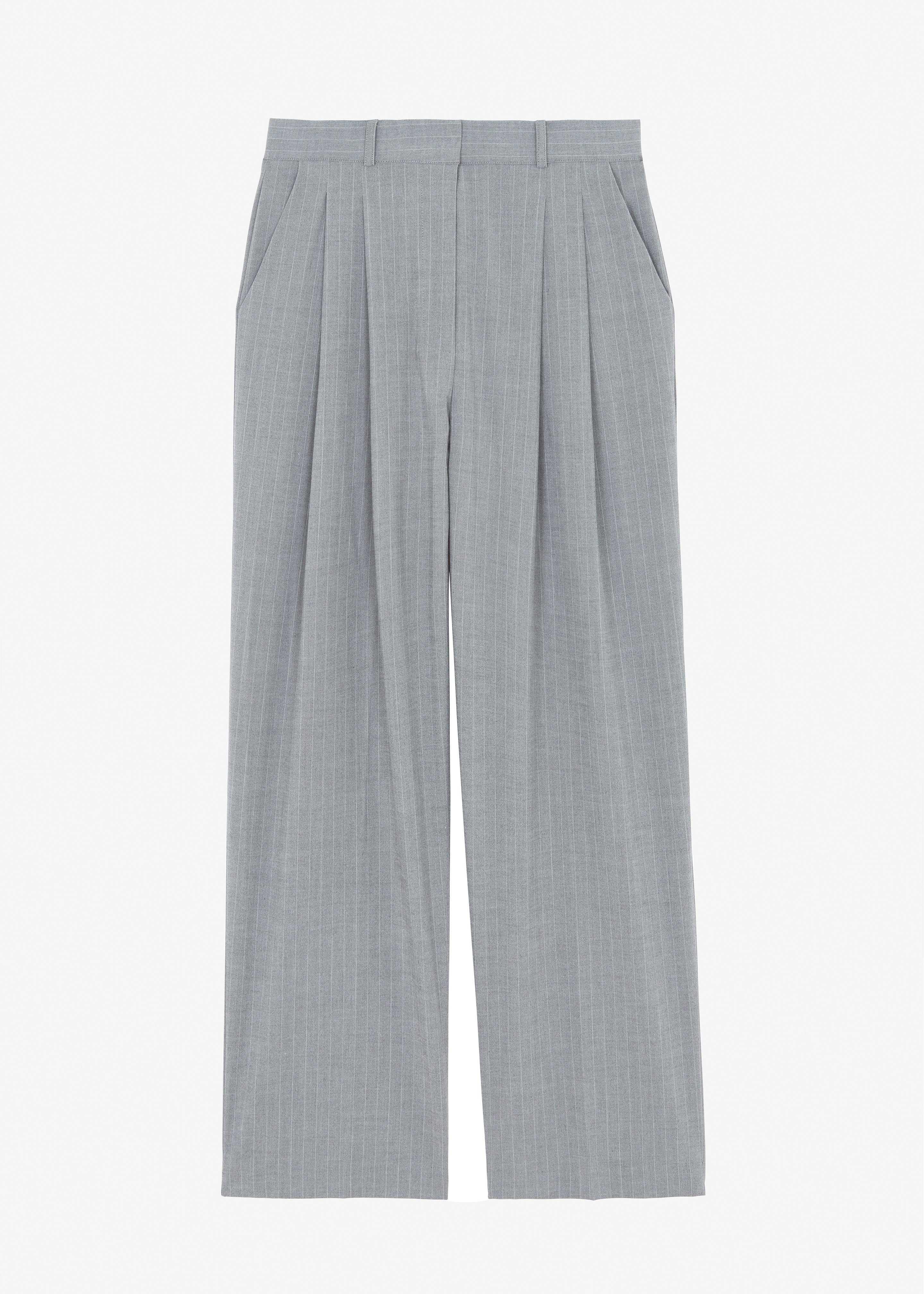 Sybil Trousers - Grey Pinstripe - 8