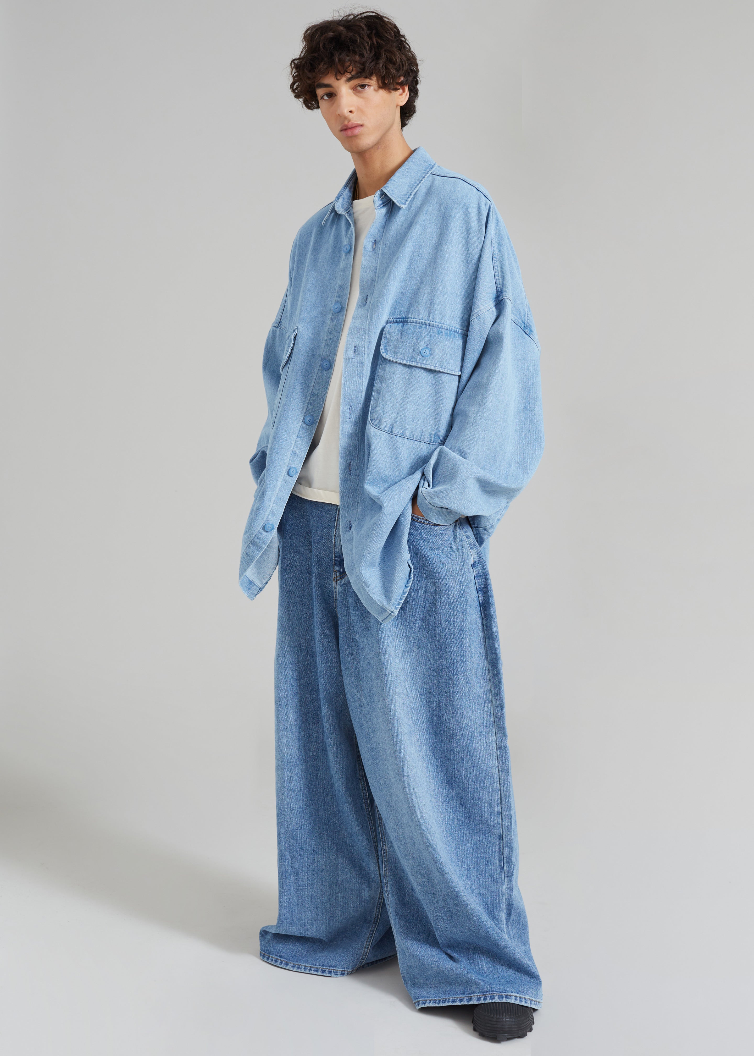 Sasha Men Wide Leg Jeans - Worn Wash – The Frankie Shop