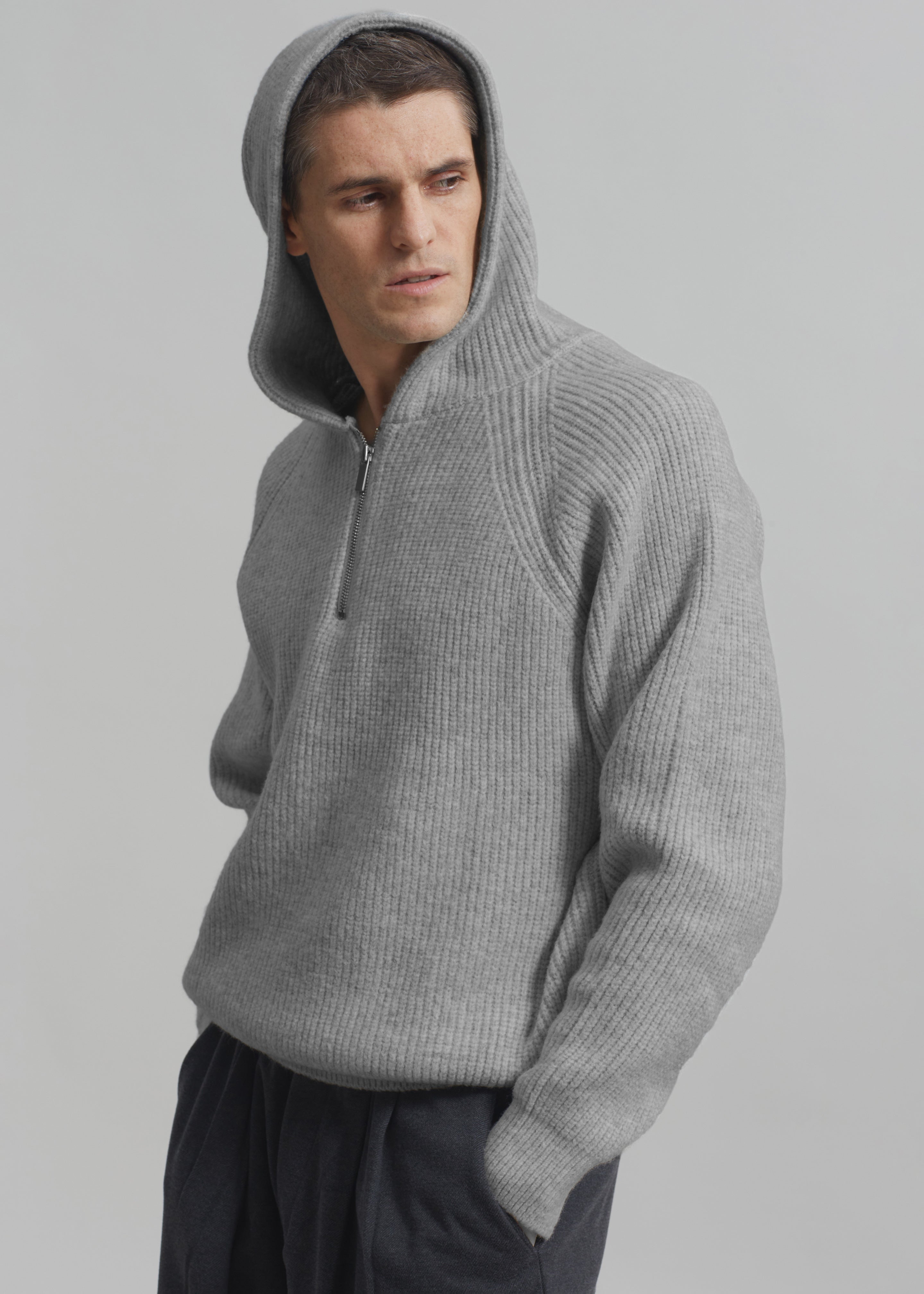 Shops grey half zip hoodie