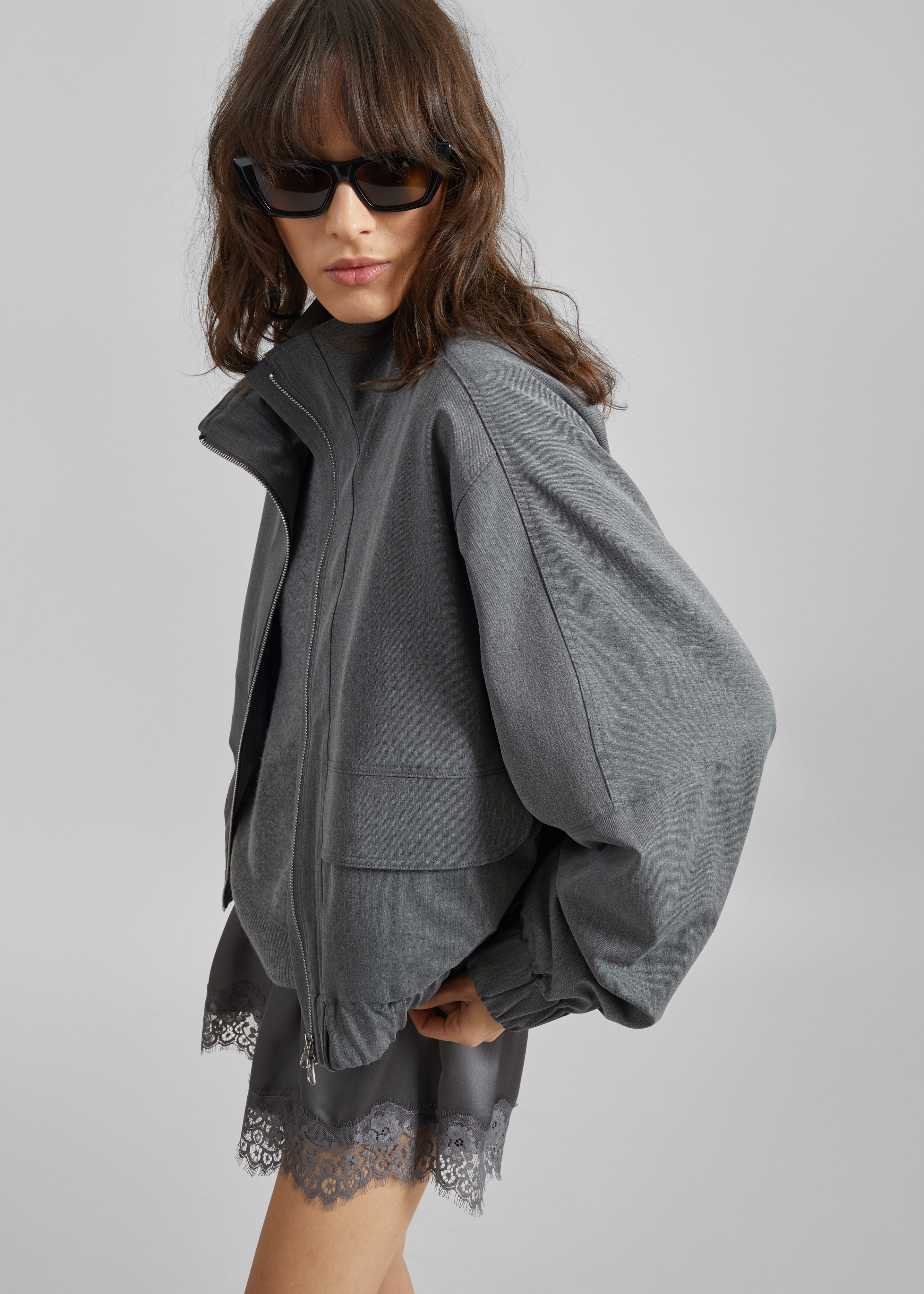 Veere Blouson Jacket - Grey – The Frankie Shop