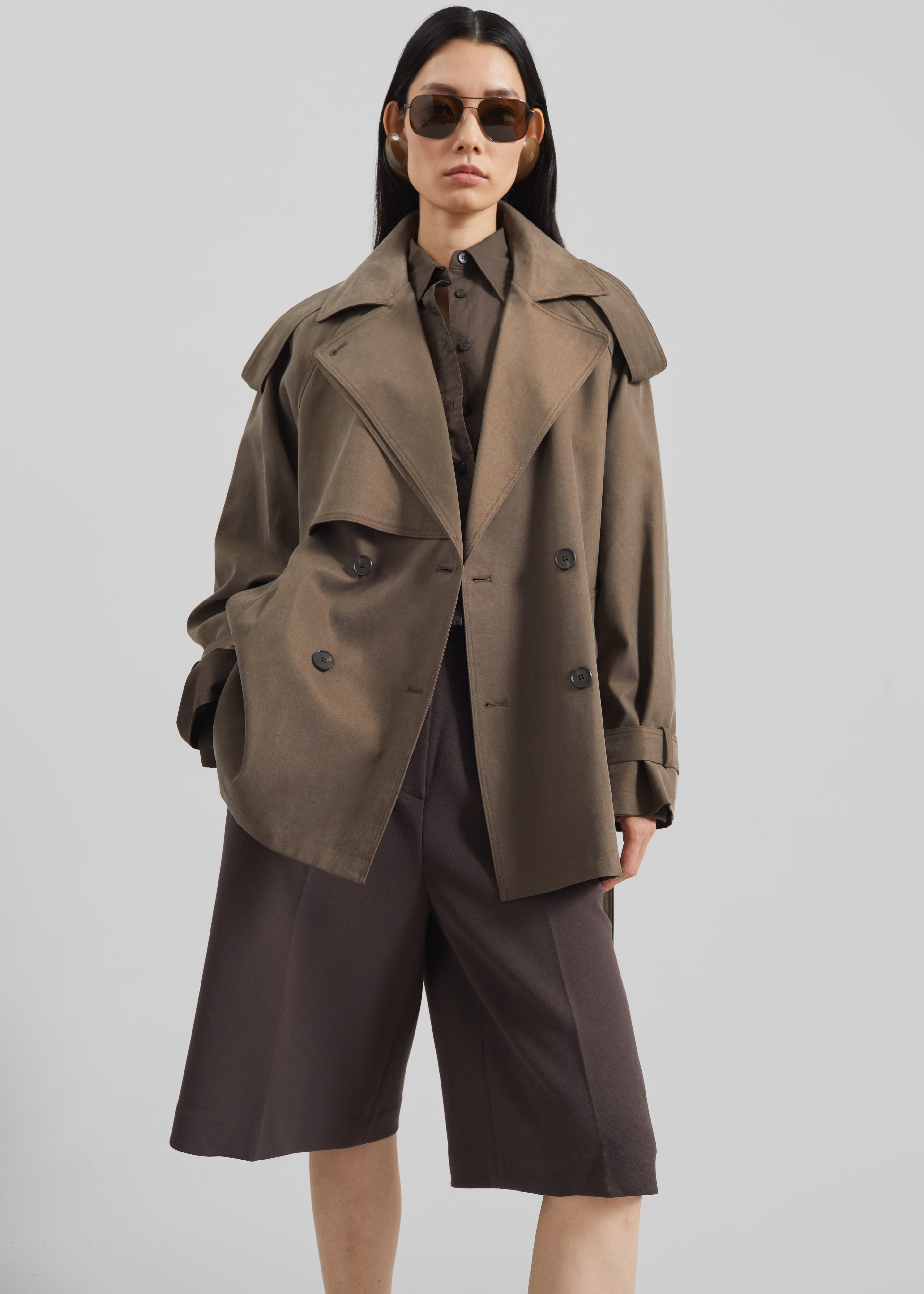 Vesoul Short Trench - Brown – The Frankie Shop