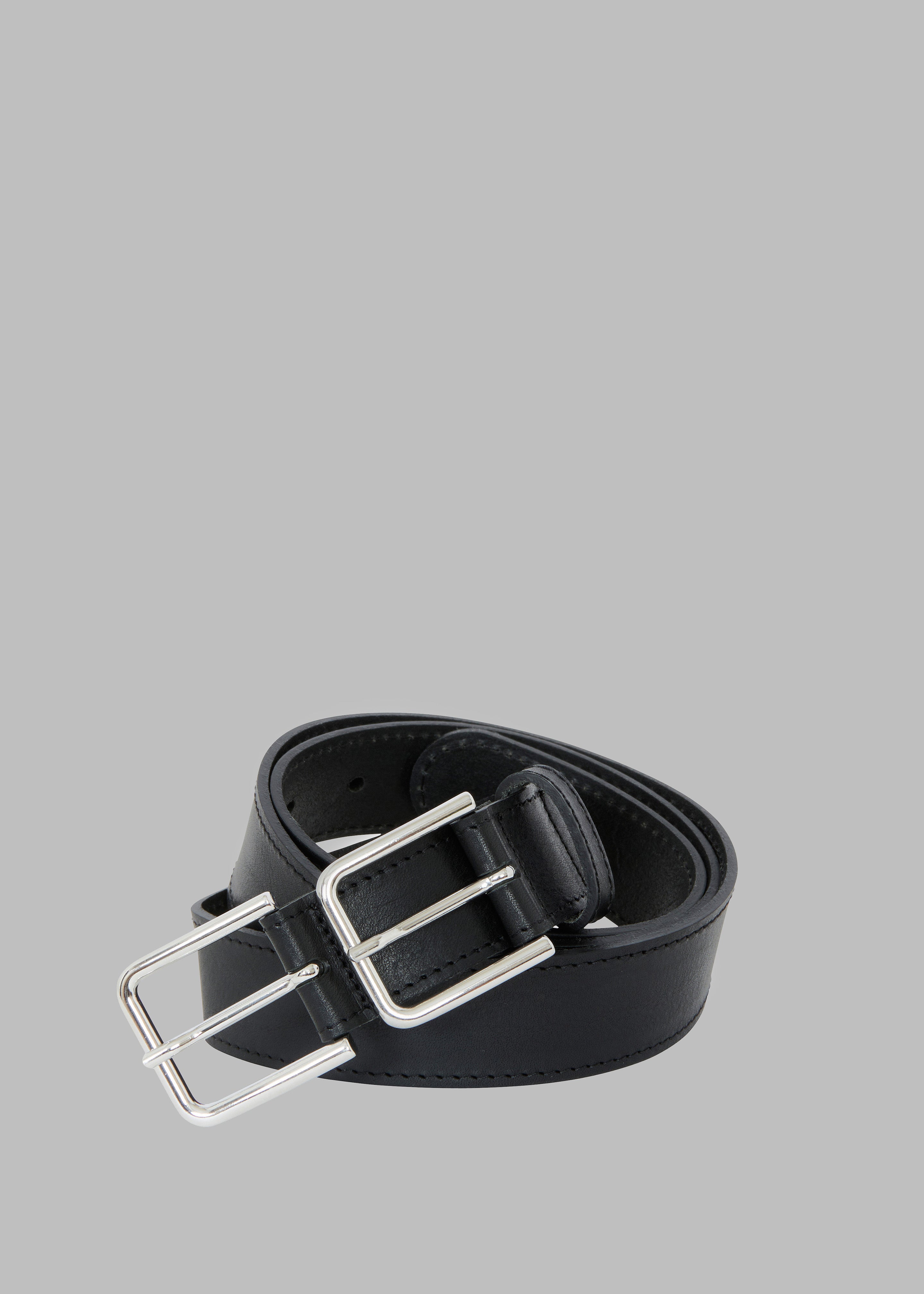 Willow Double Buckle Leather Belt - Black – The Frankie Shop