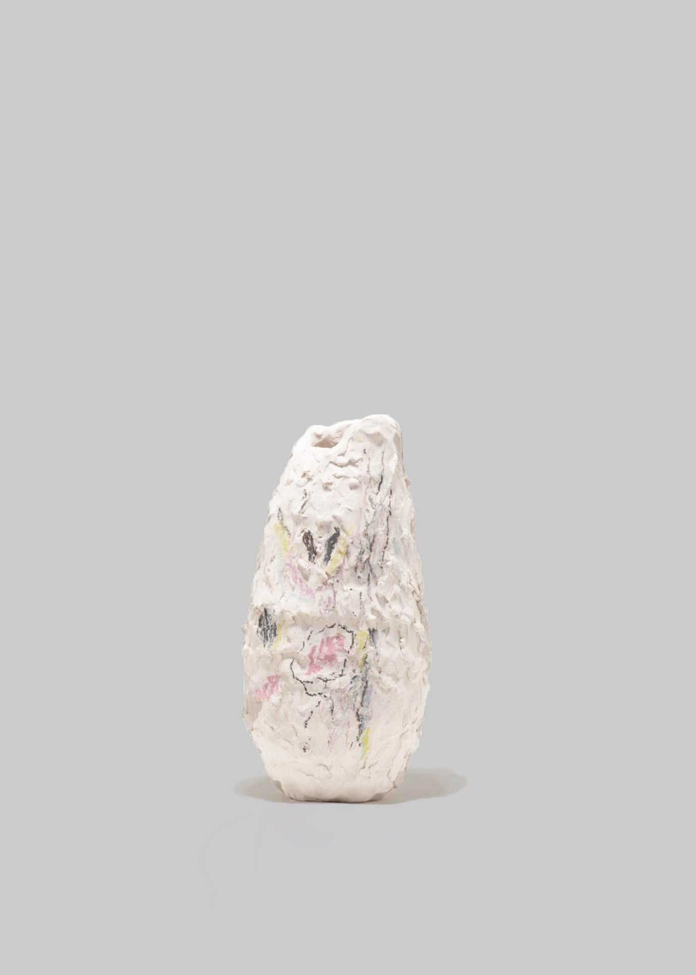 Completedworks B58 Medium Vase - Matte White with Multicolor Detail