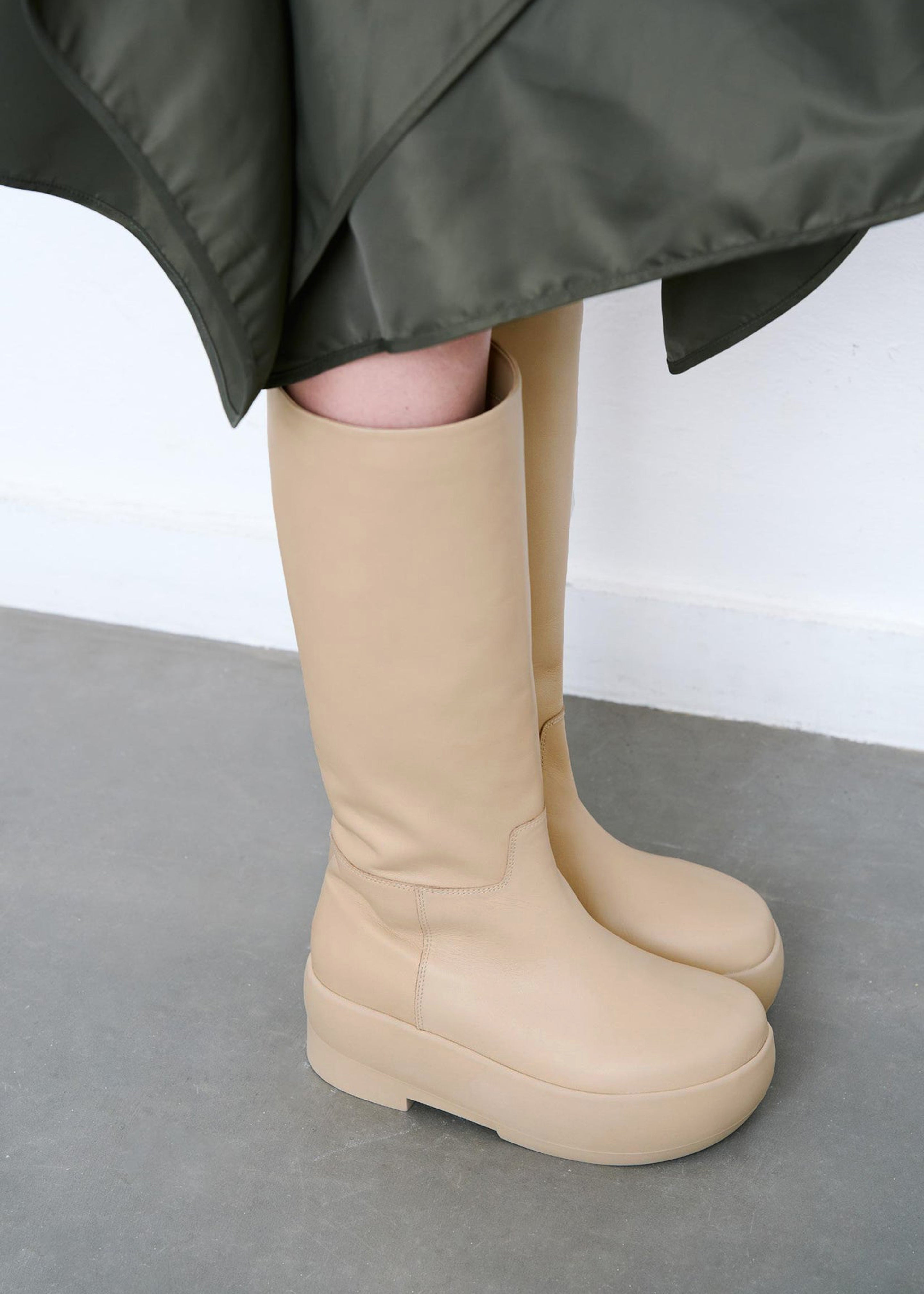  Other Stories Leather Platform Knee High Boots