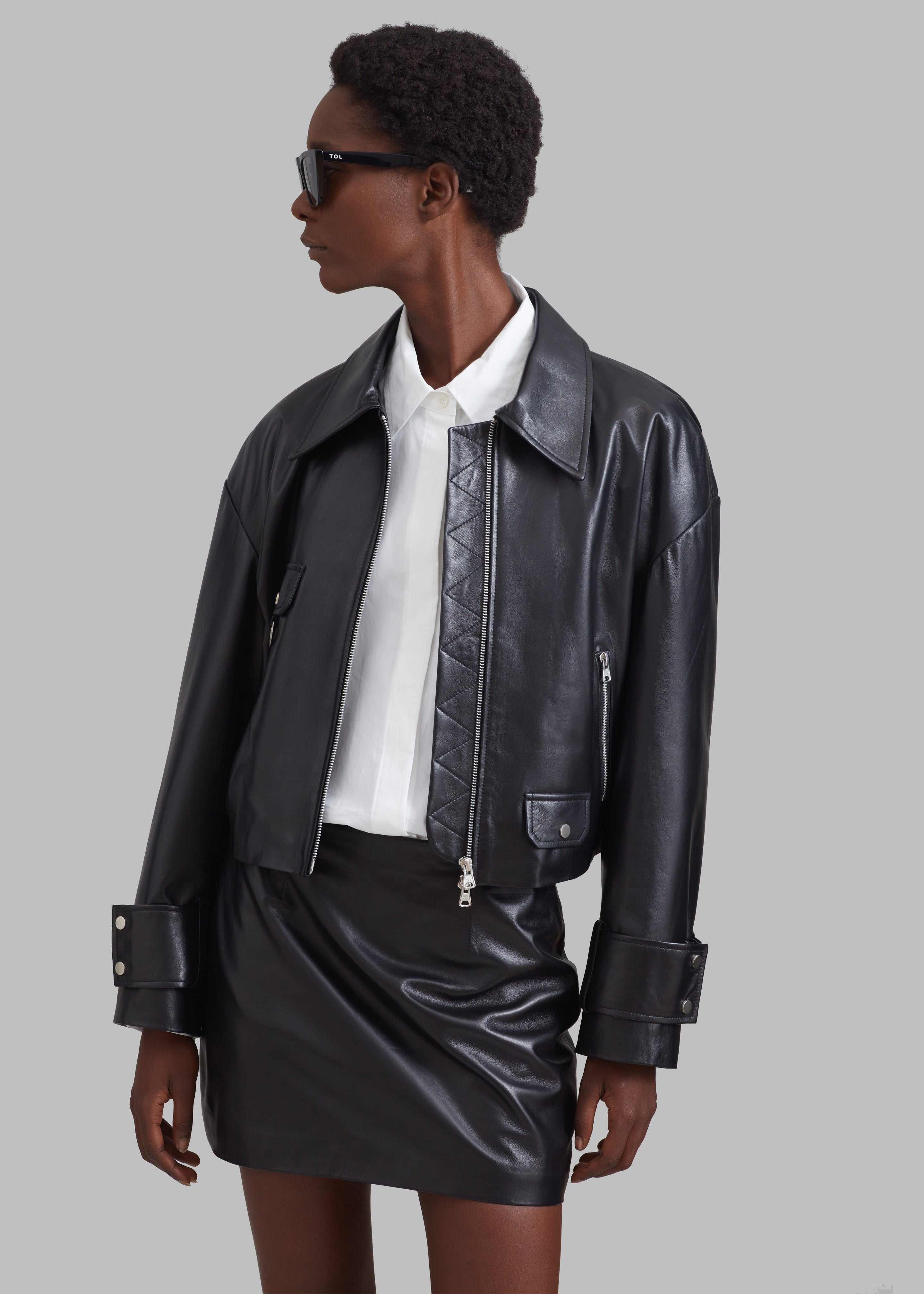 Derby Leather Jacket - Black