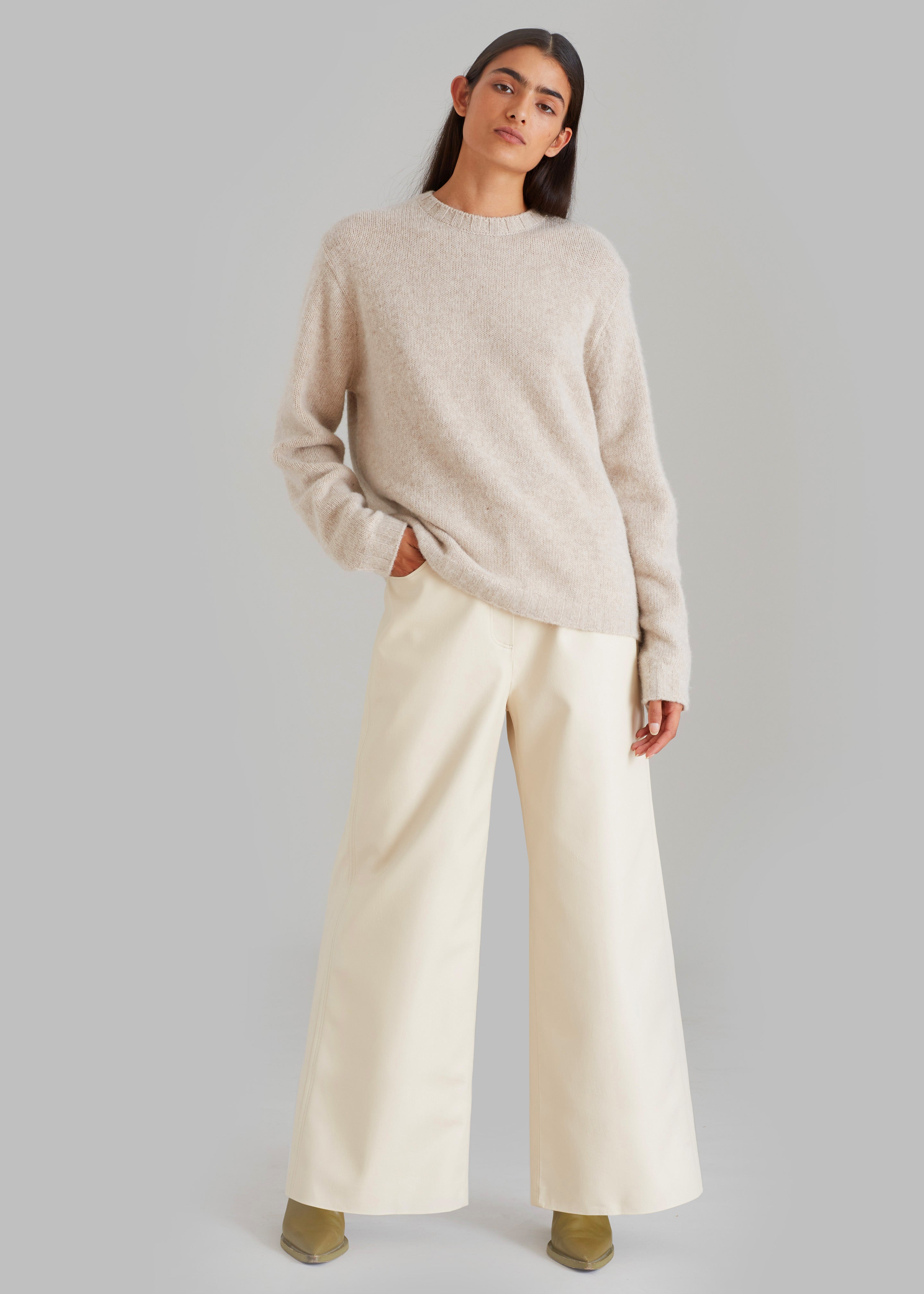 Forever New Fran Wide Leg Pants In Beige