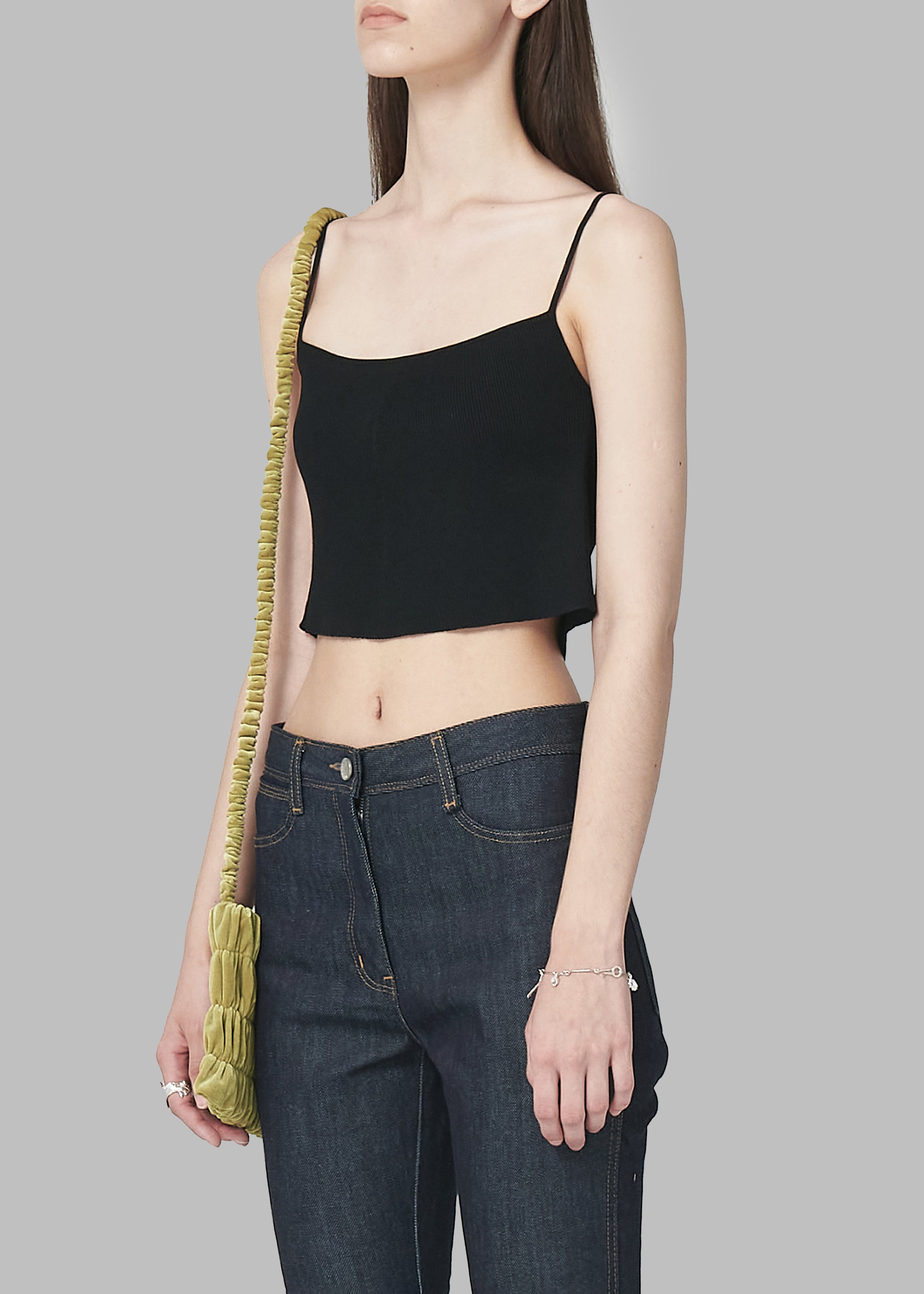 Low Classic Knitted Sleeveless Crop Top - Black - 5