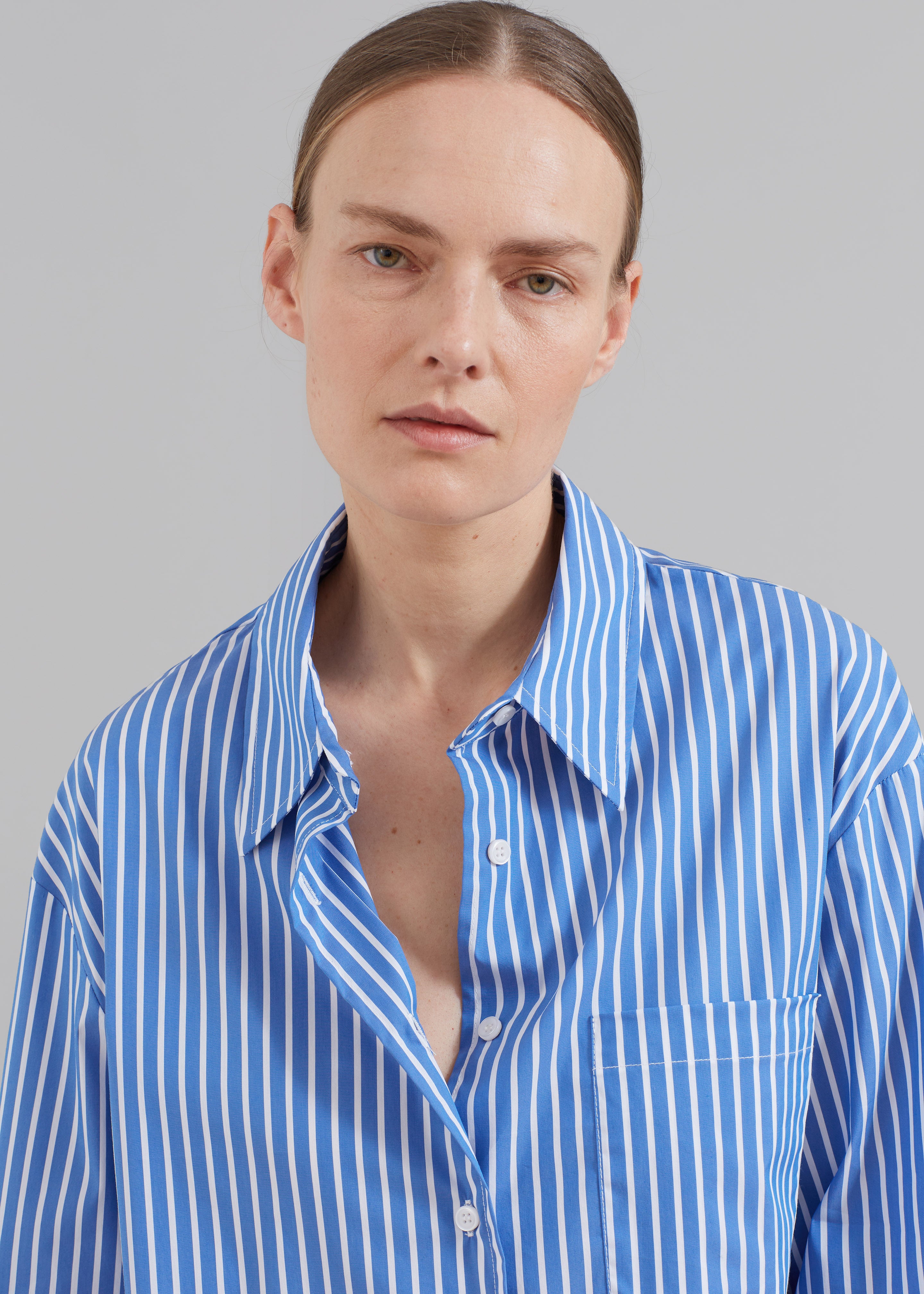 Lui Thin Stripe Shirt - Medium Blue Stripe - 2