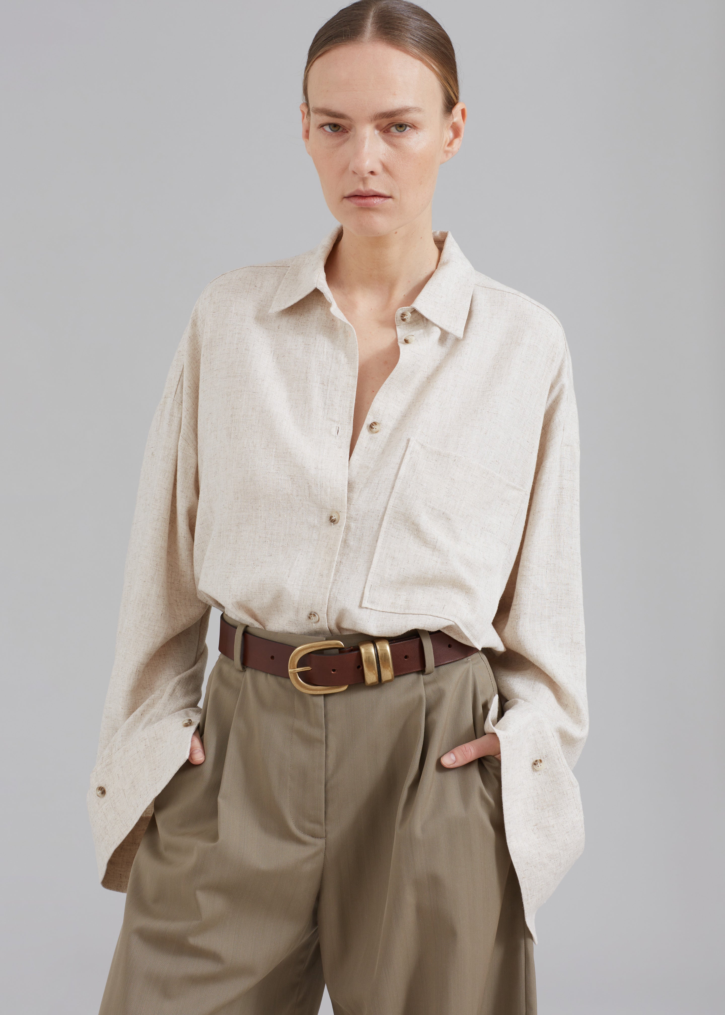 By Malene Birger Derris Linen Blend Shirt Undyed