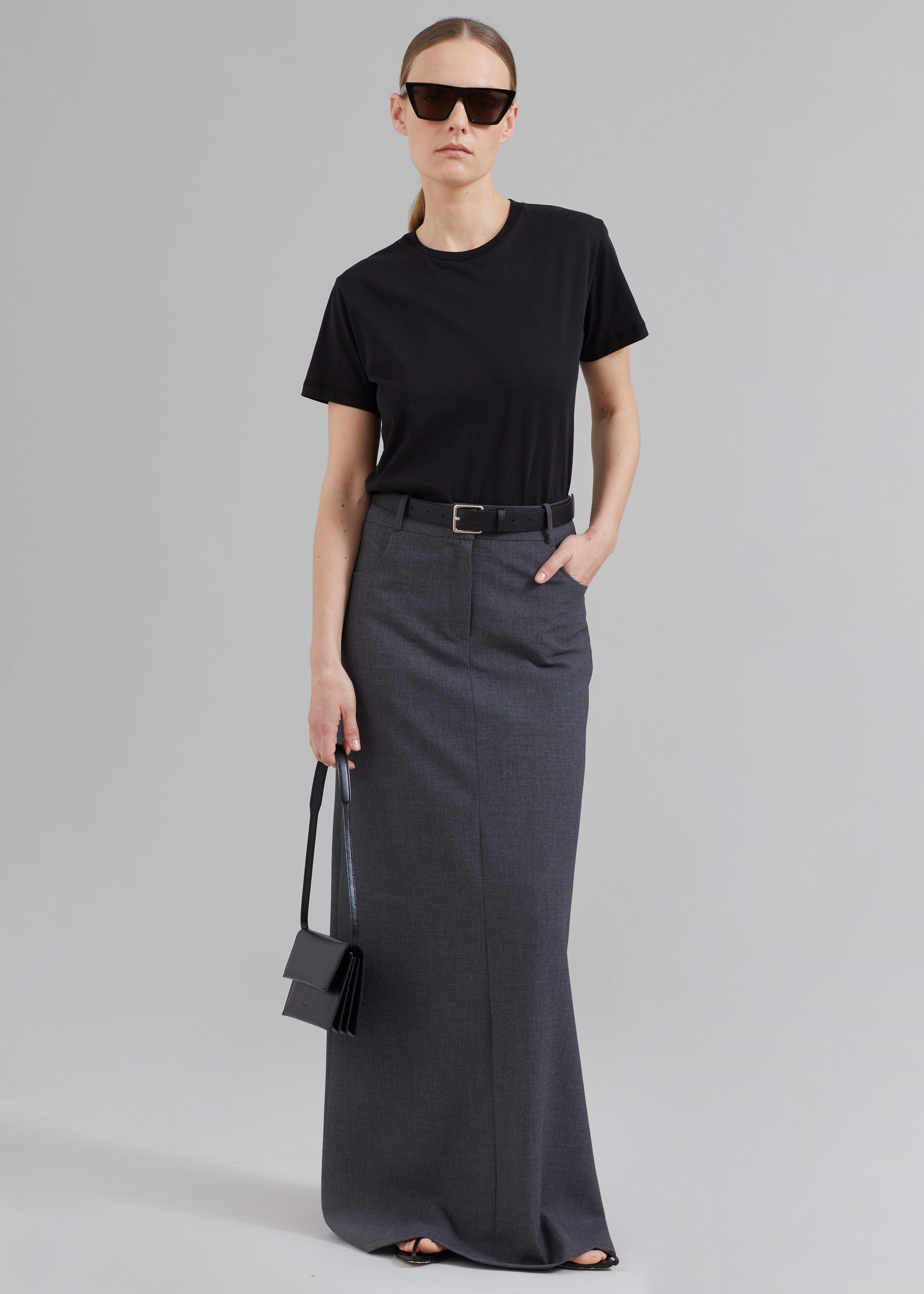 Malvo Long Pencil Skirt - Charcoal – The Frankie Shop