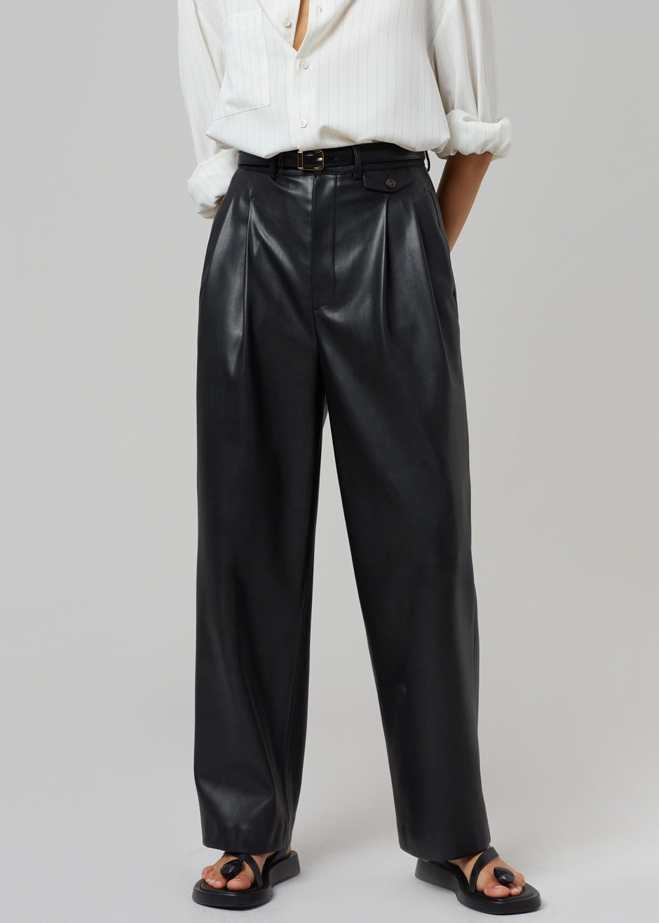 Pernille Faux Leather Pants - Black - 5