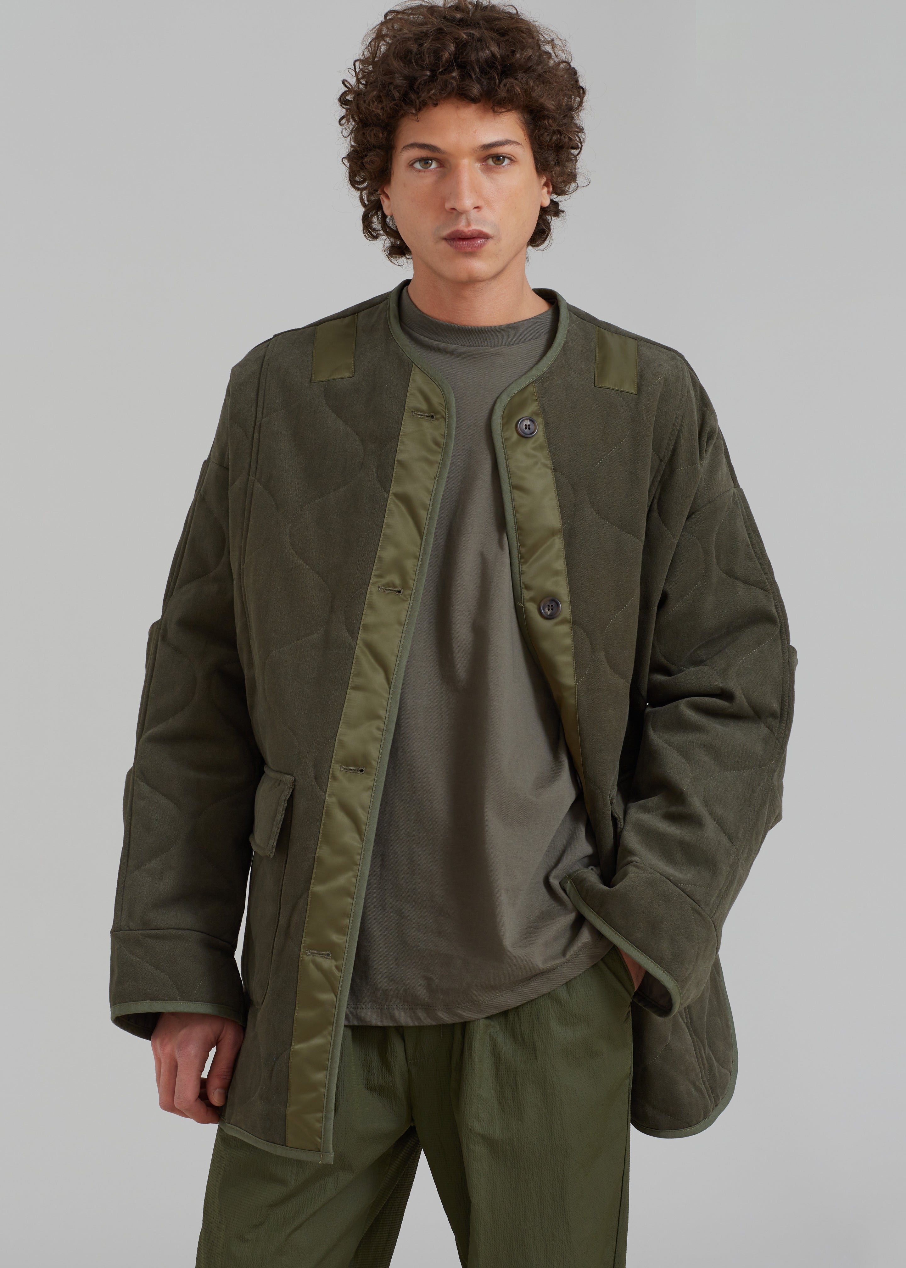 Ted Quilted Jacket - Army Green - 2