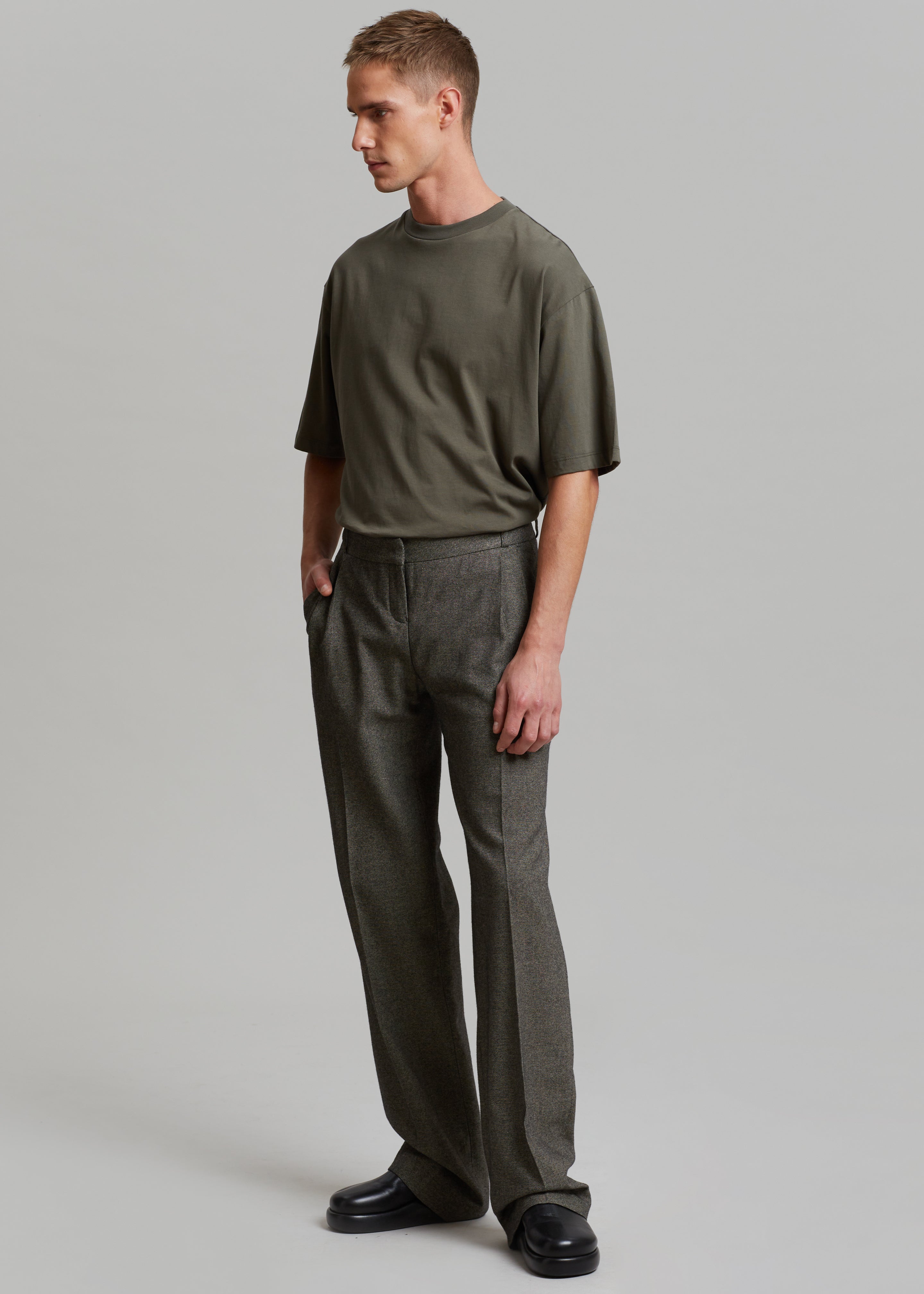 Coperni Low-rise Loose Tailored Trousers - Dark Moss - 5