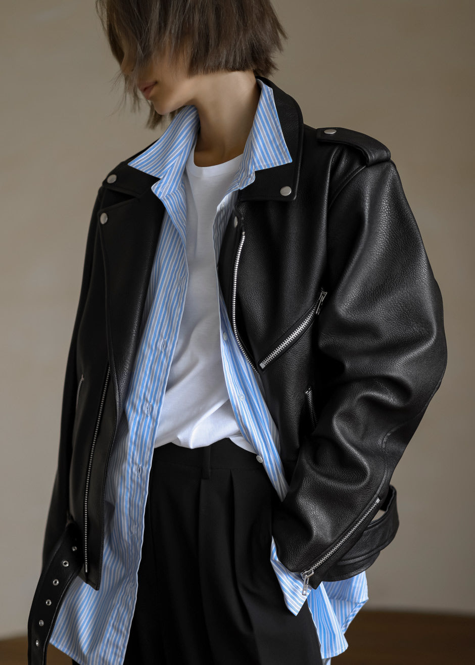 Aria Faux Leather Jacket - Black – The Frankie Shop