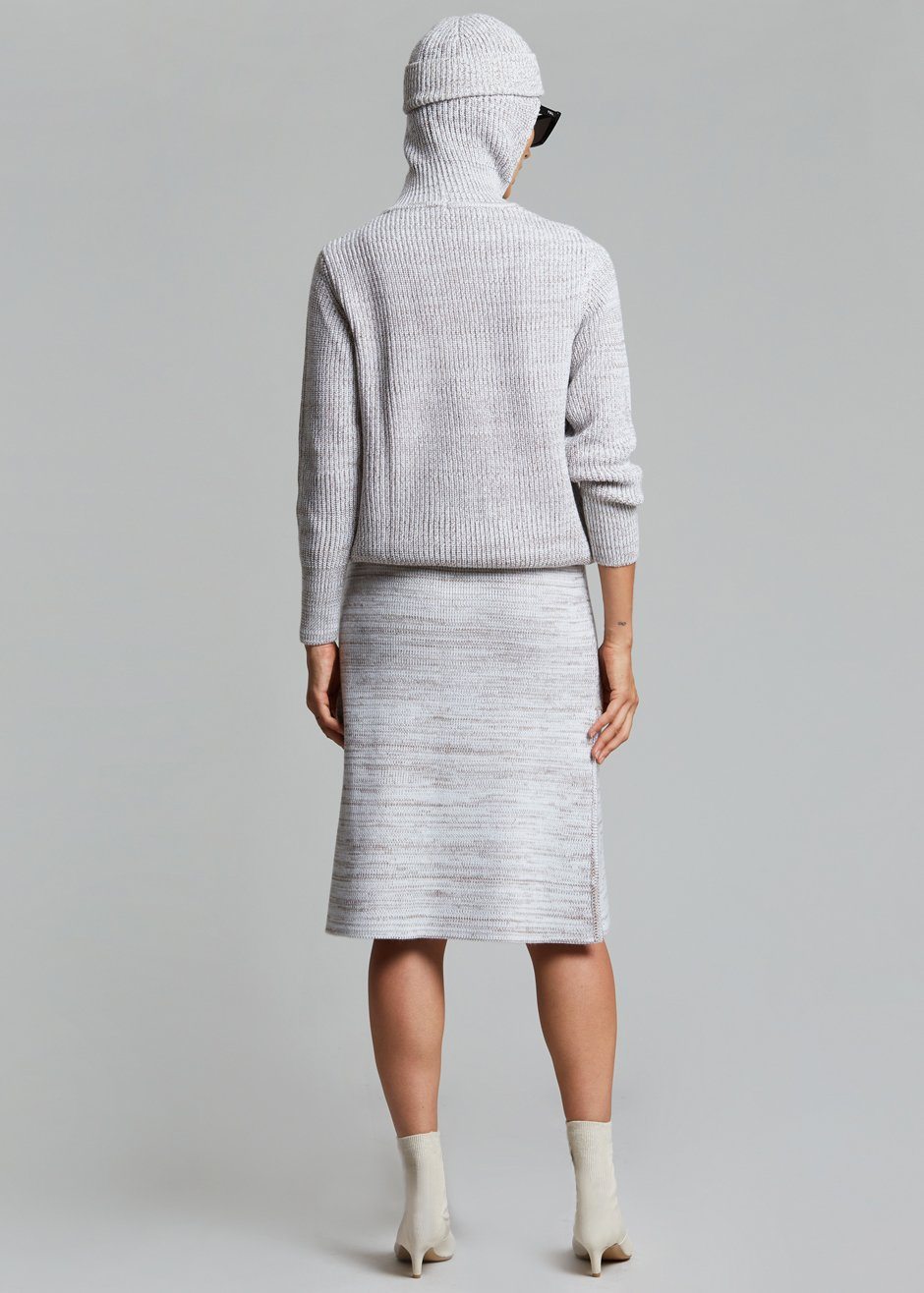 Bevza Knitted Skirt - Light Beige Melange - 7