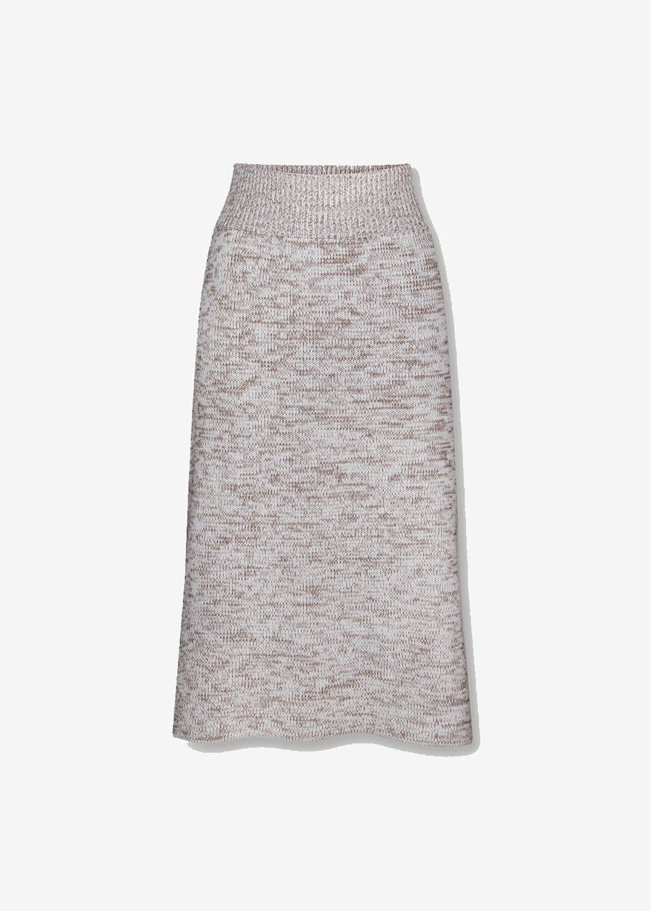Bevza Knitted Skirt - Light Beige Melange - 8