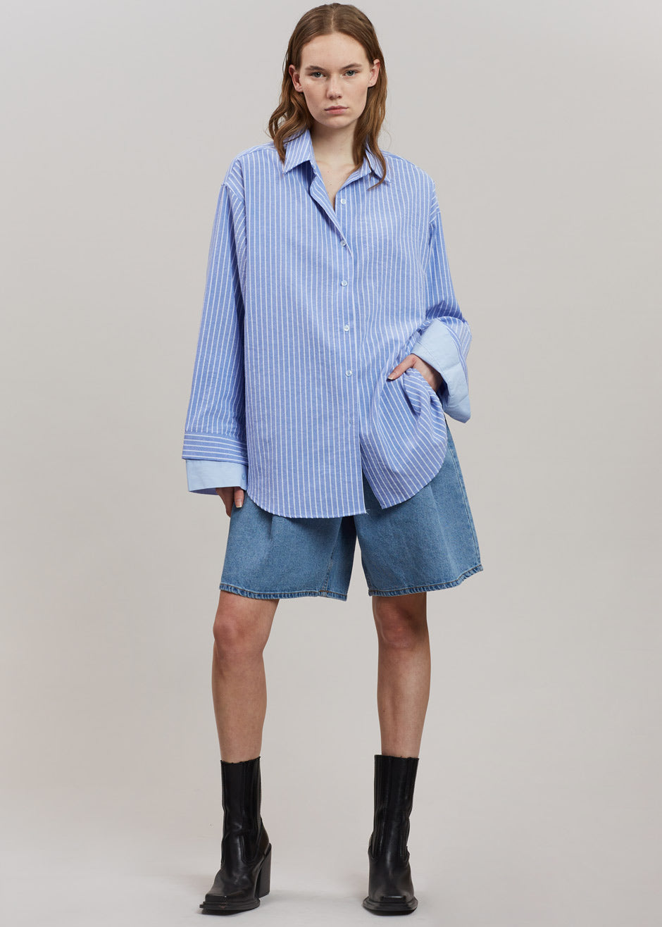Christa Striped Shirt - Blue - 6