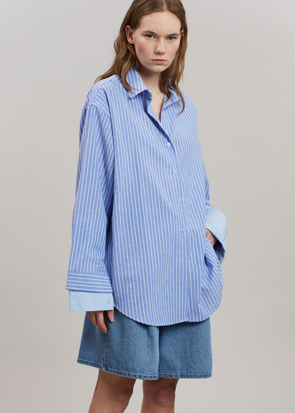 Christa Striped Shirt - Blue - 4