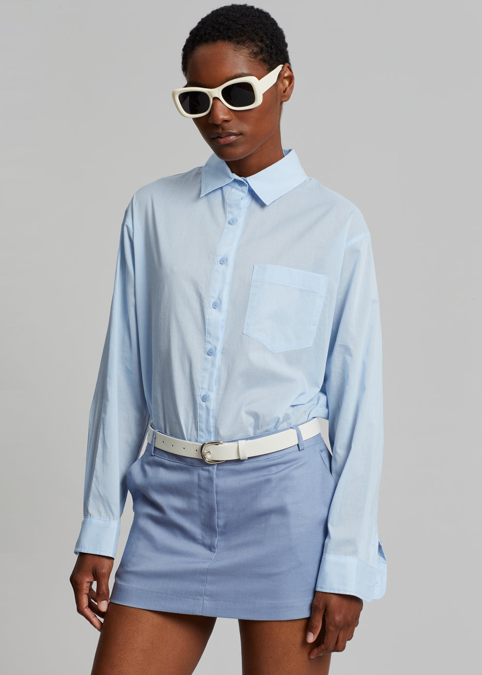 Frankie Tee ~ Chambray Blue – Chic Streets