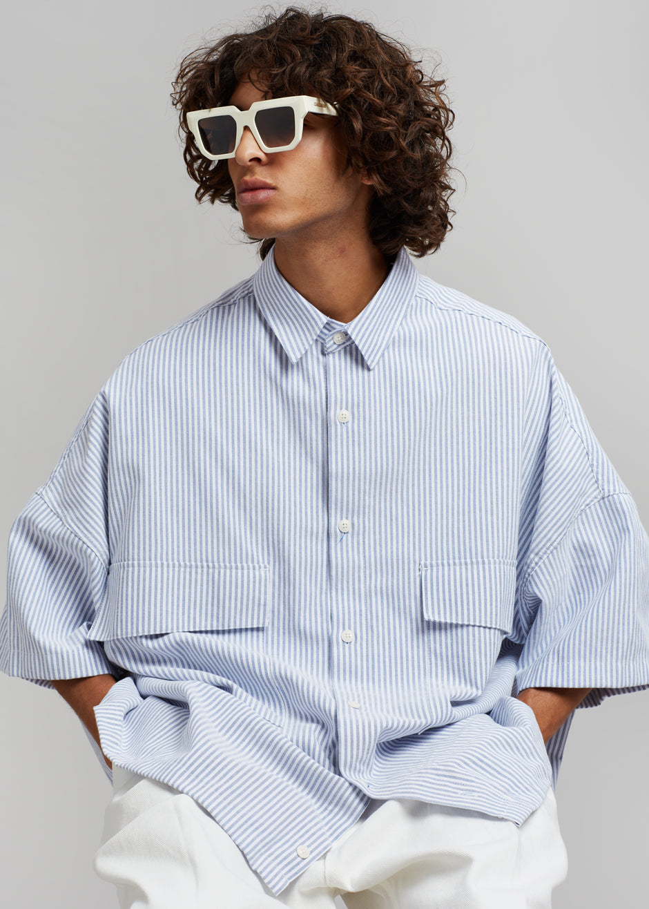 Ethan Pocket Shirt - Blue Stripe - 2