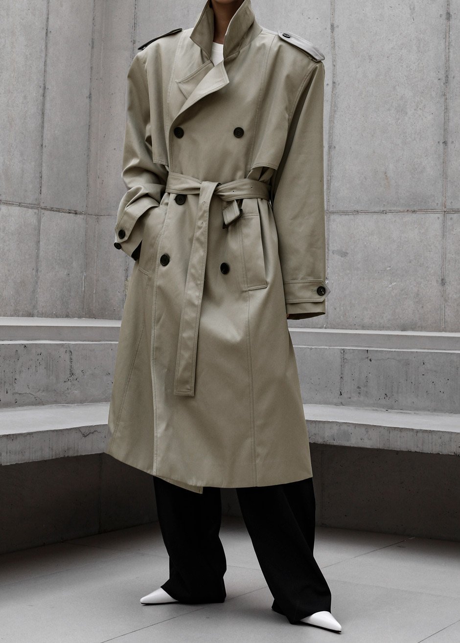 Eugene Trench Coat - Pale Khaki – The Frankie Shop