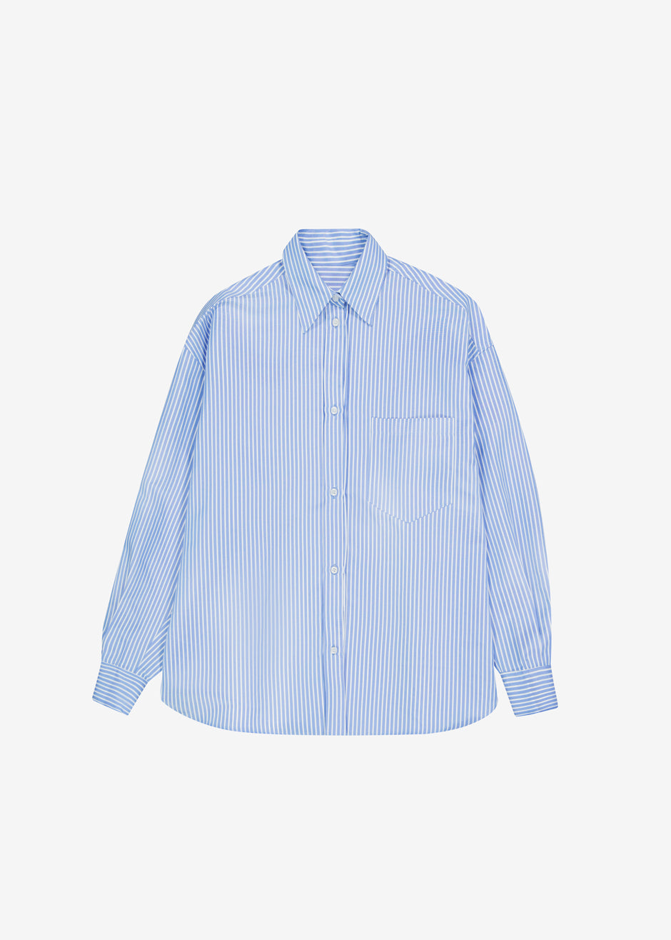 Georgia Stripe Shirt - White/Light Blue - 8