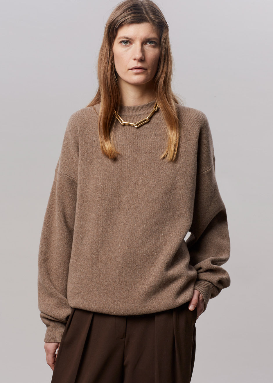 Hadrien Italian Recycled Cashmere Sweater - Taupe - 11