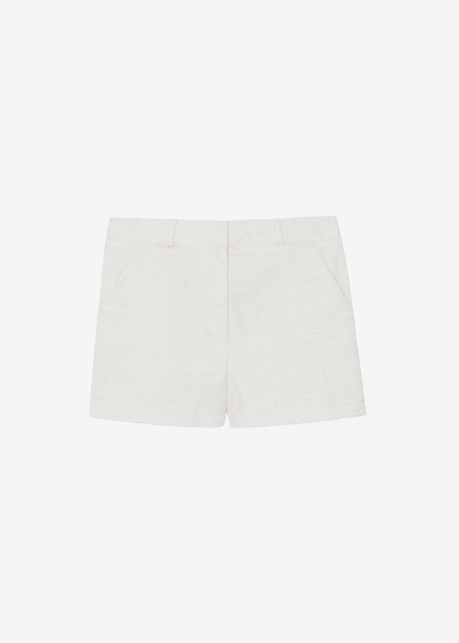 Palma Linen Shorts - Oat Melange - 10