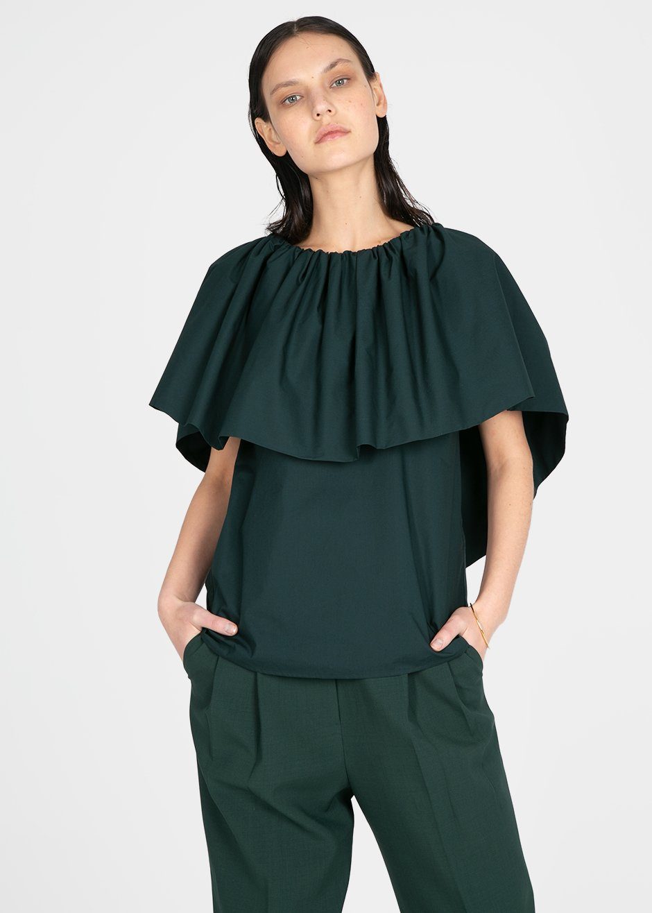 Dark green off outlet the shoulder top