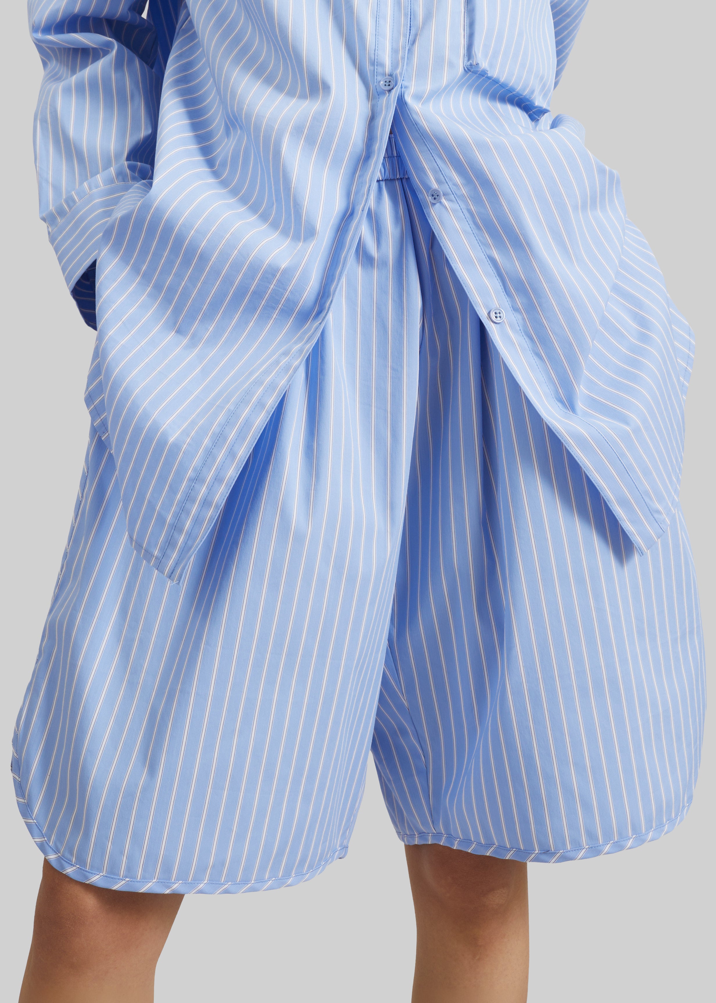 Elyn Cotton Bermuda Shorts - Blue/White Stripe - 3