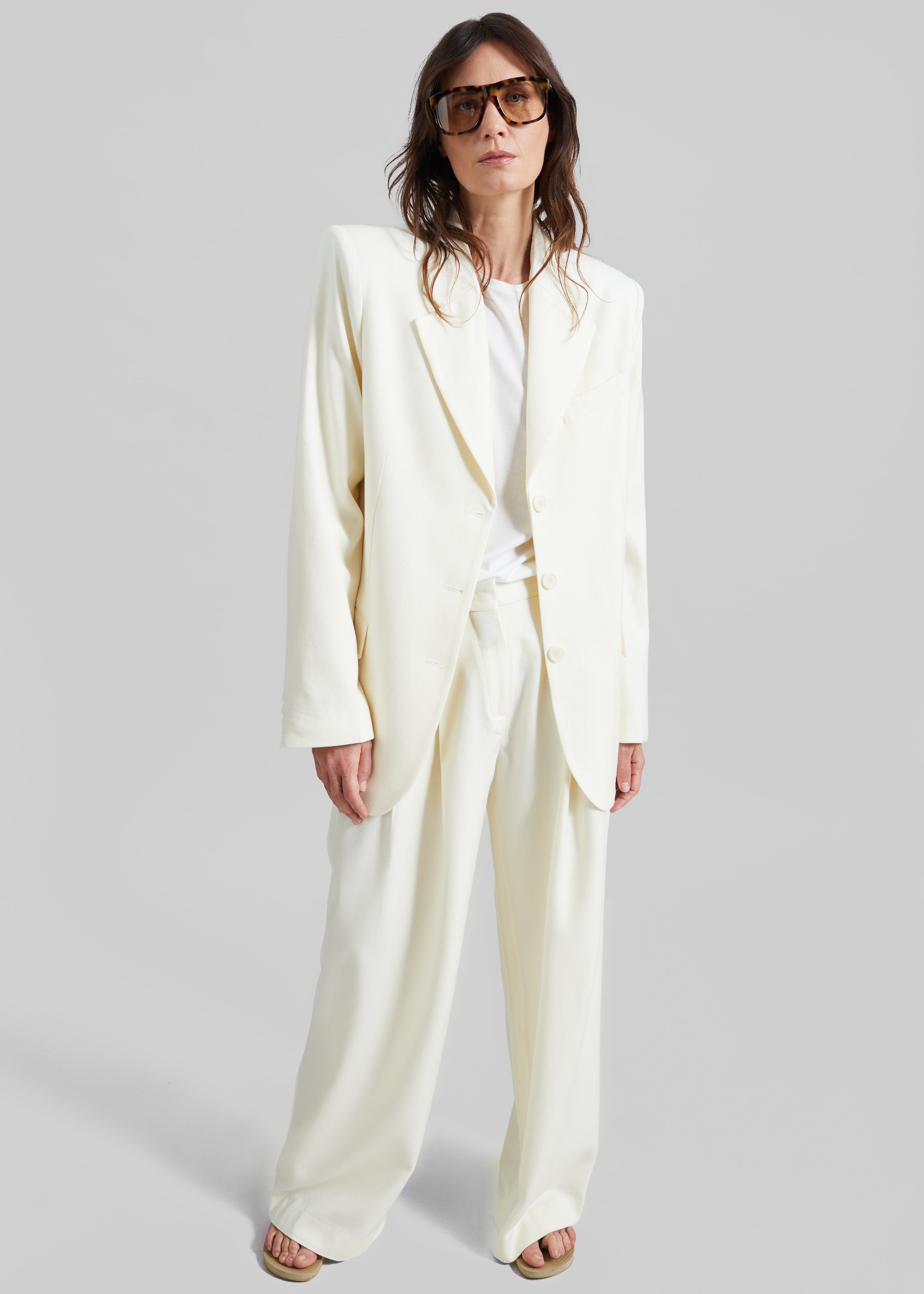 Halser Oversized Blazer - Ivory - 3